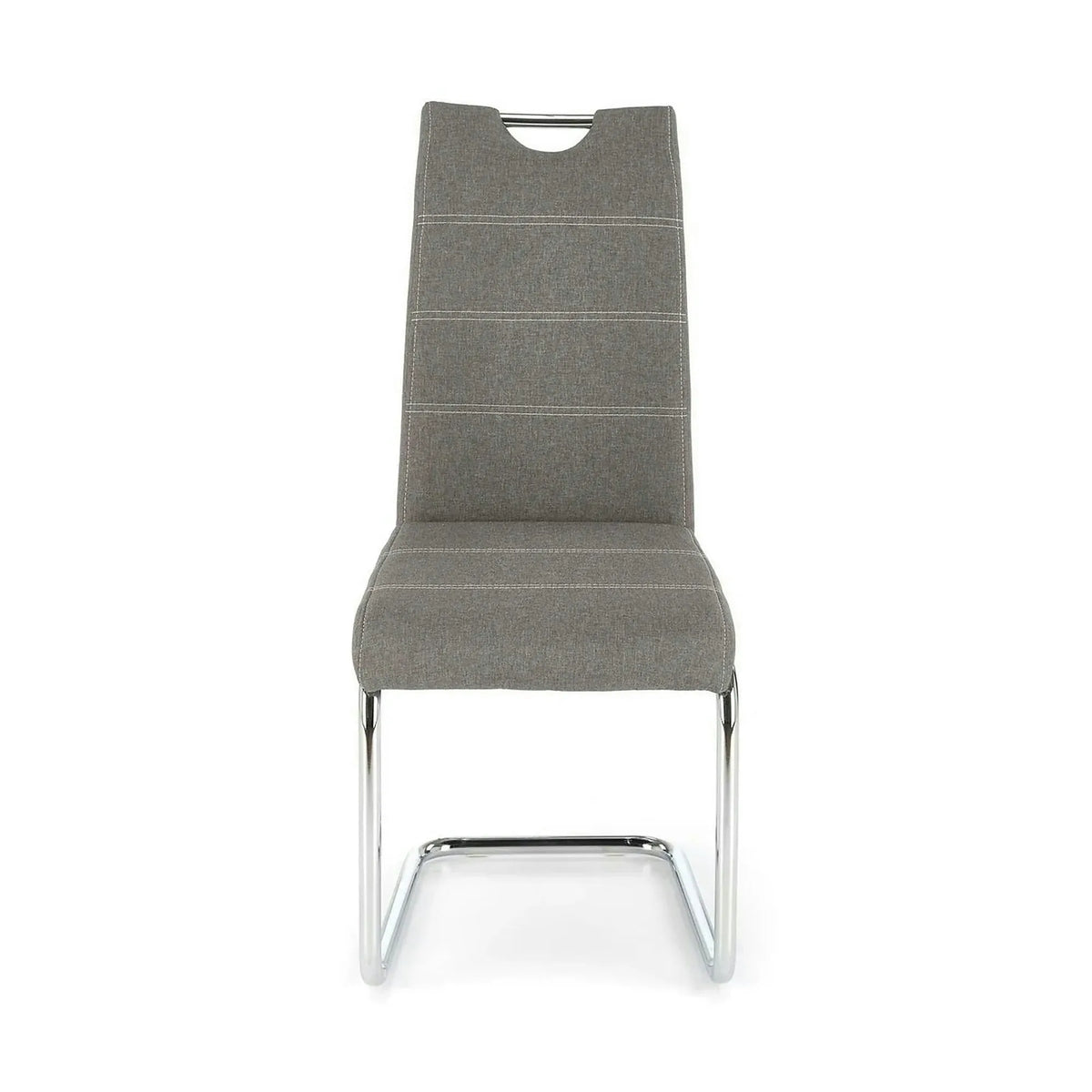 Scaun bucatarie K349, gri/crom, stofa clasica/metal, 42X60X97 CM