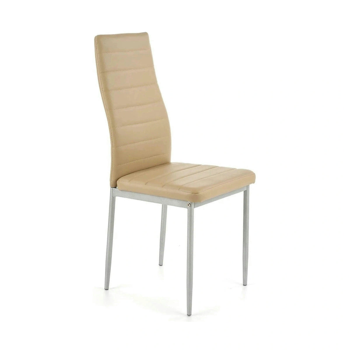 Scaun bucatarie K70, maro deschis/gri, metal/piele ecologica, 41x50x98 cm