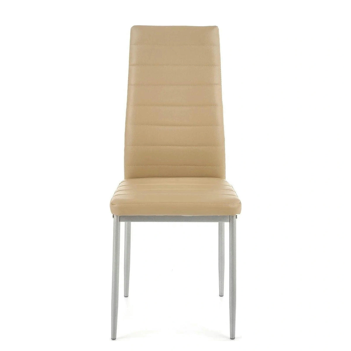 Scaun bucatarie K70, maro deschis/gri, metal/piele ecologica, 41x50x98 cm