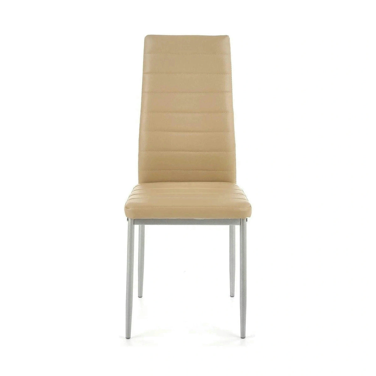 Scaun bucatarie K70, maro deschis/gri, metal/piele ecologica, 41x50x98 cm