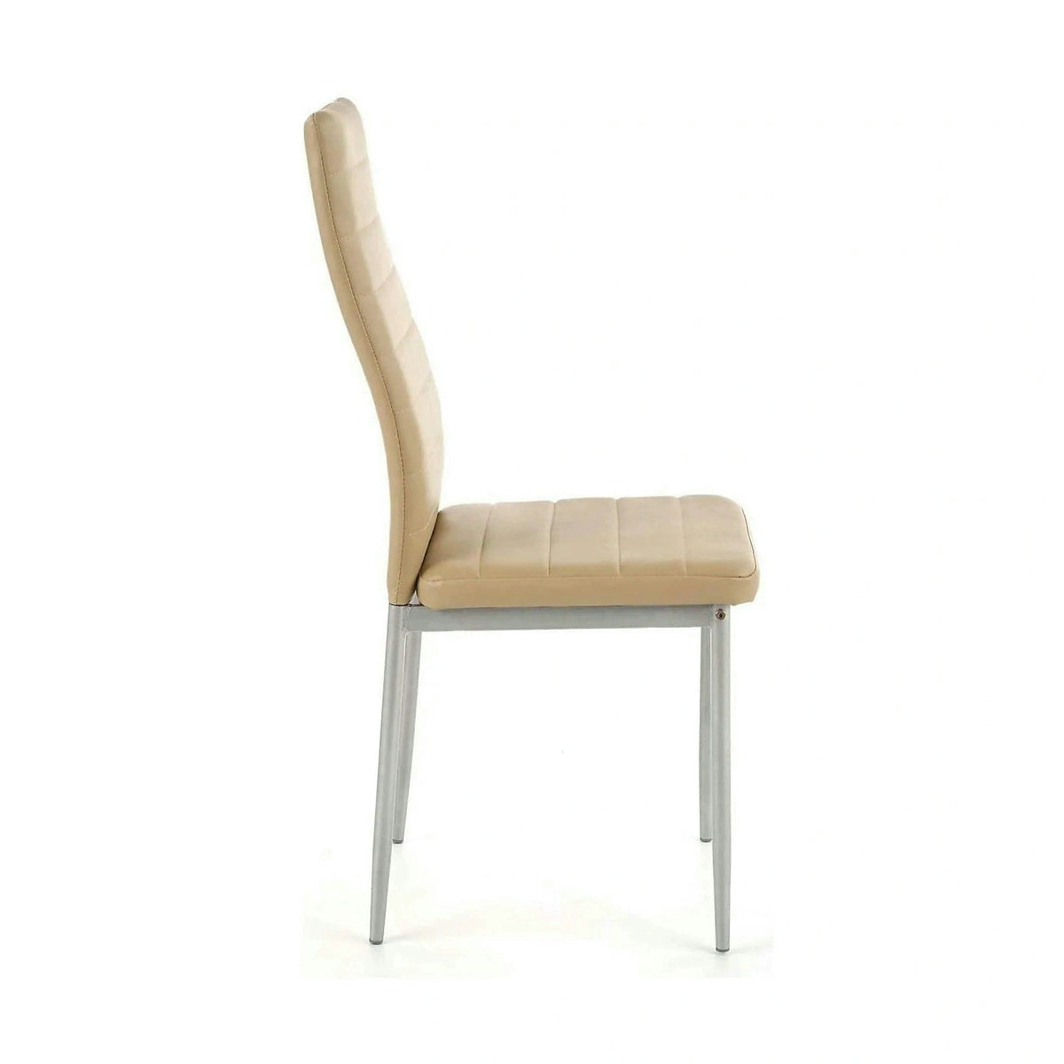 Scaun bucatarie K70, maro deschis/gri, metal/piele ecologica, 41x50x98 cm