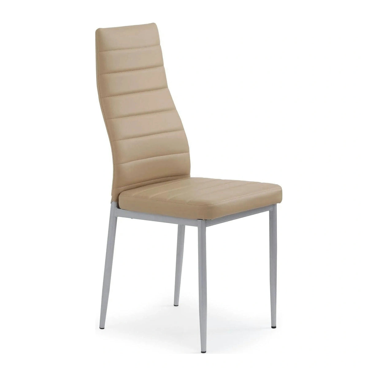 Scaun bucatarie K70, maro deschis/gri, metal/piele ecologica, 41x50x98 cm