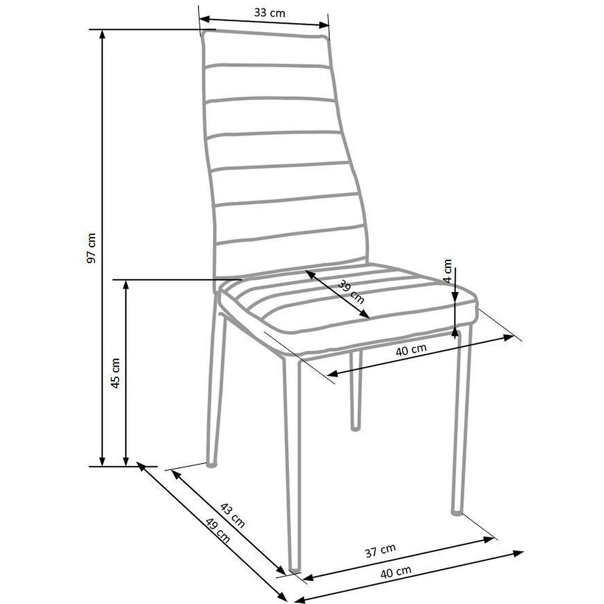 Scaun bucatarie K70, maro inchis/negru, metal/piele ecologica, 41x50x98 cm