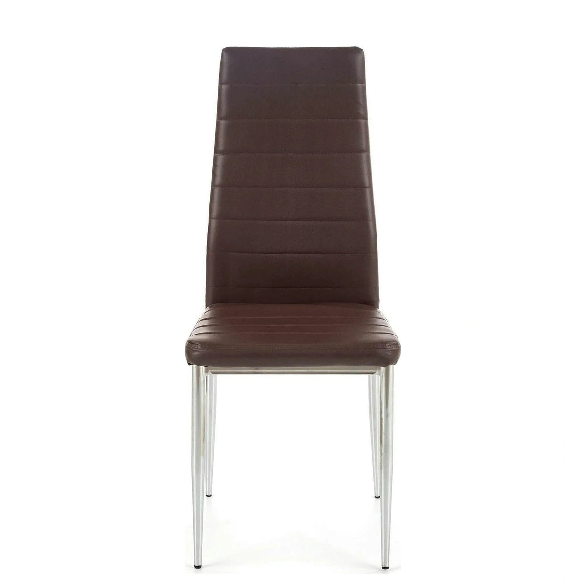 Scaun bucatarie K70, maro inchis/negru, metal/piele ecologica, 41x50x98 cm