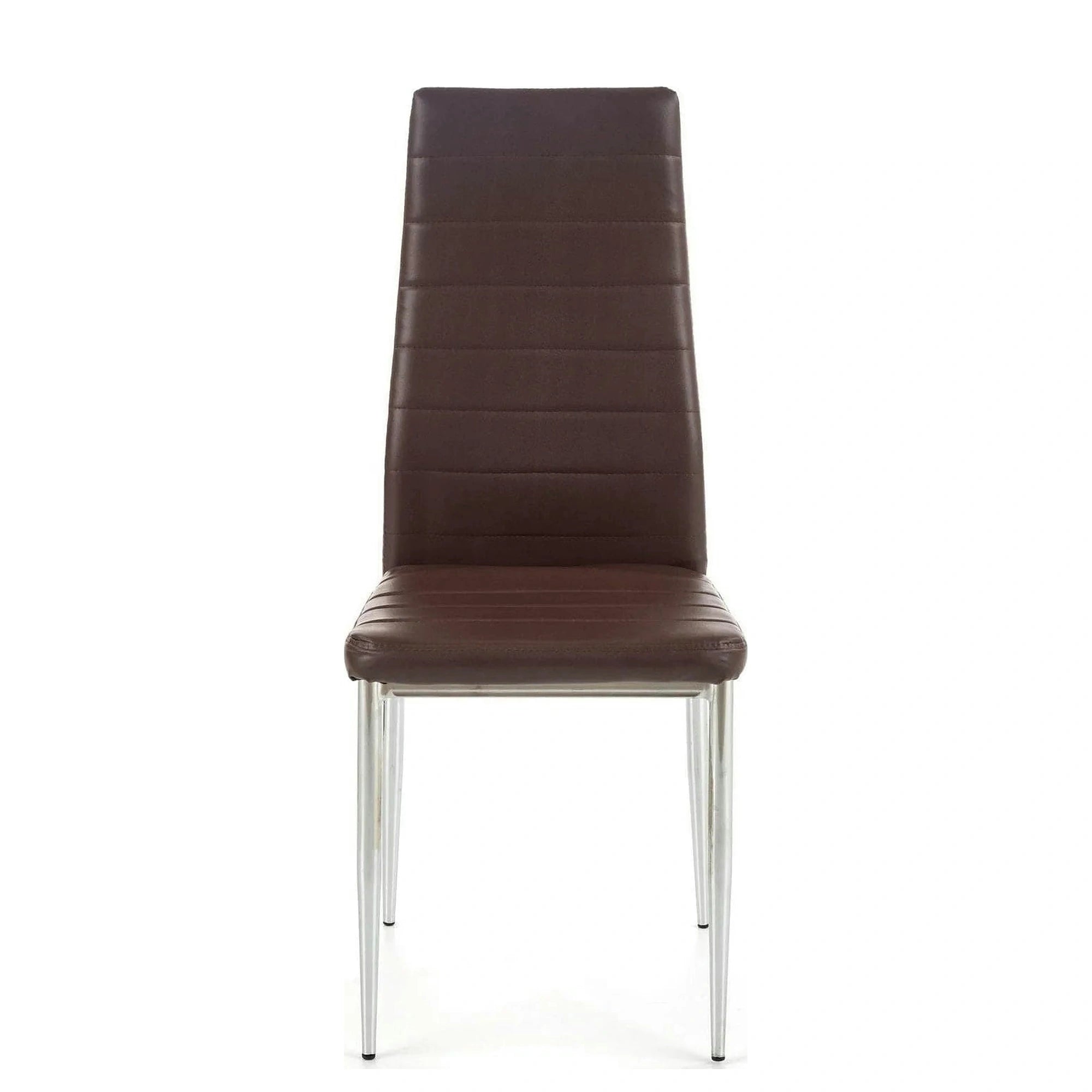 Scaun bucatarie K70, maro inchis/negru, metal/piele ecologica, 41x50x98 cm