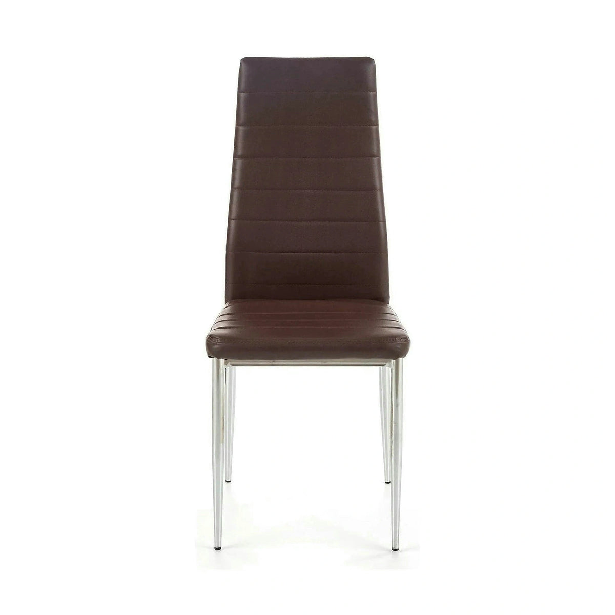 Scaun bucatarie K70, maro inchis/negru, metal/piele ecologica, 41x50x98 cm