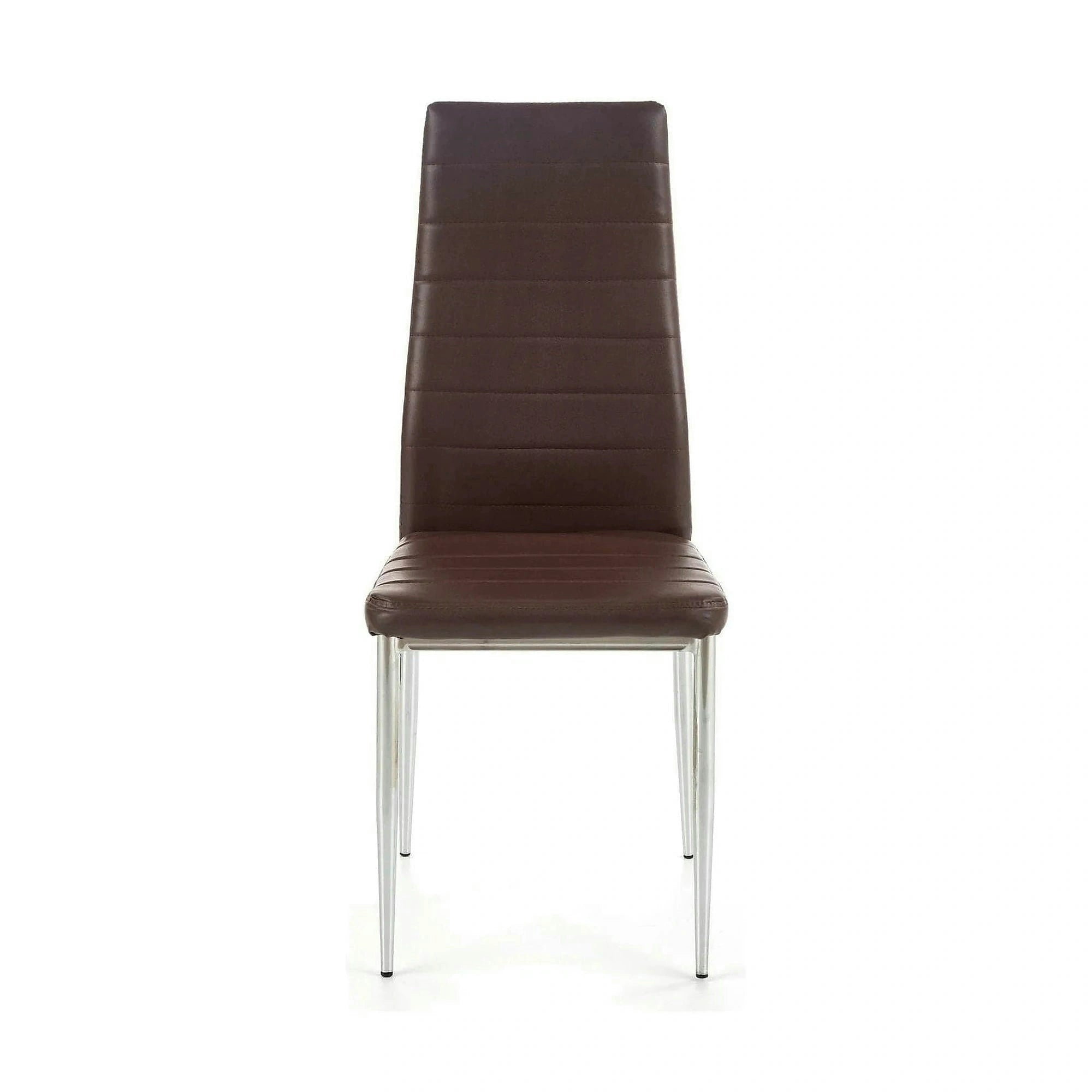 Scaun bucatarie K70, maro inchis/negru, metal/piele ecologica, 41x50x98 cm