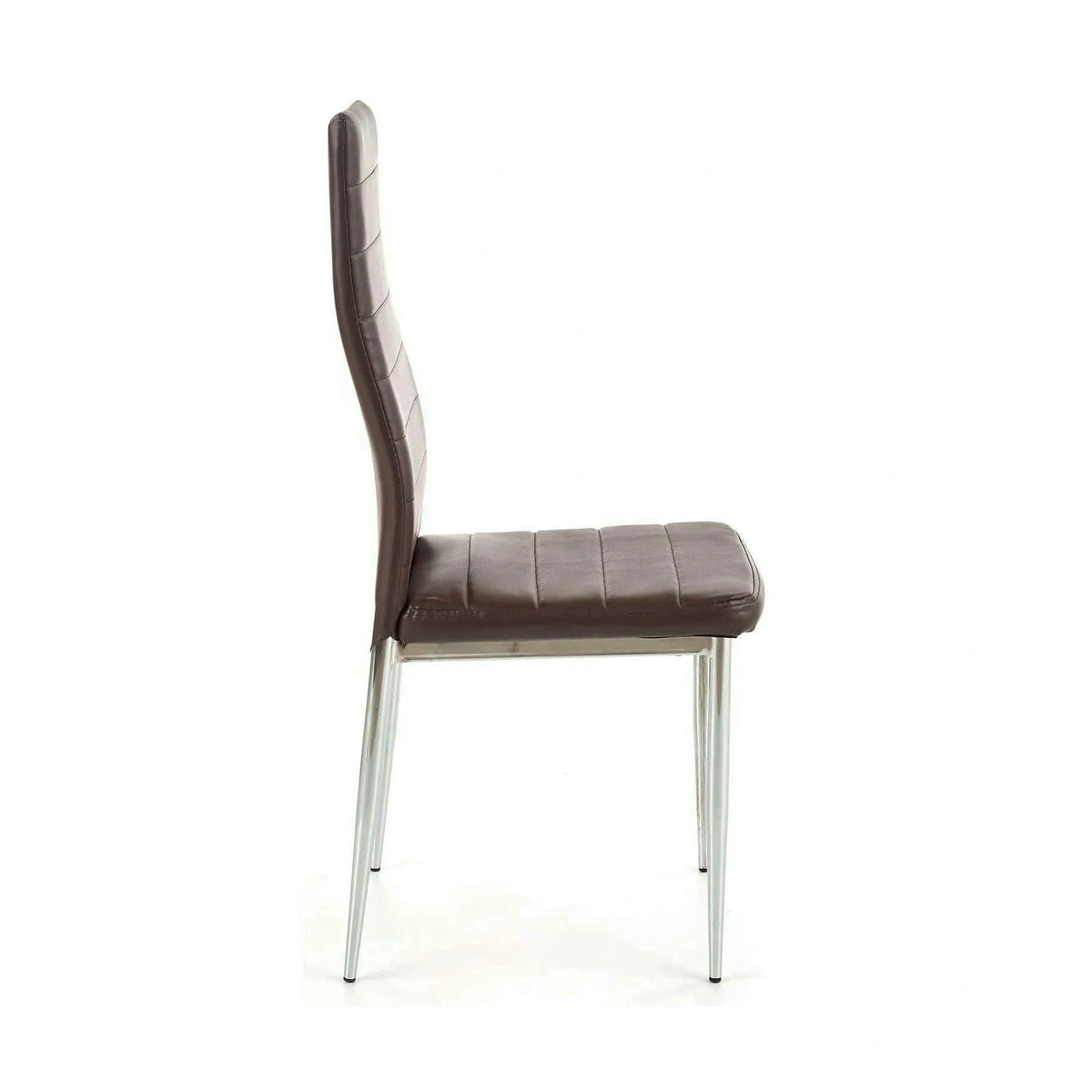 Scaun bucatarie K70, maro inchis/negru, metal/piele ecologica, 41x50x98 cm