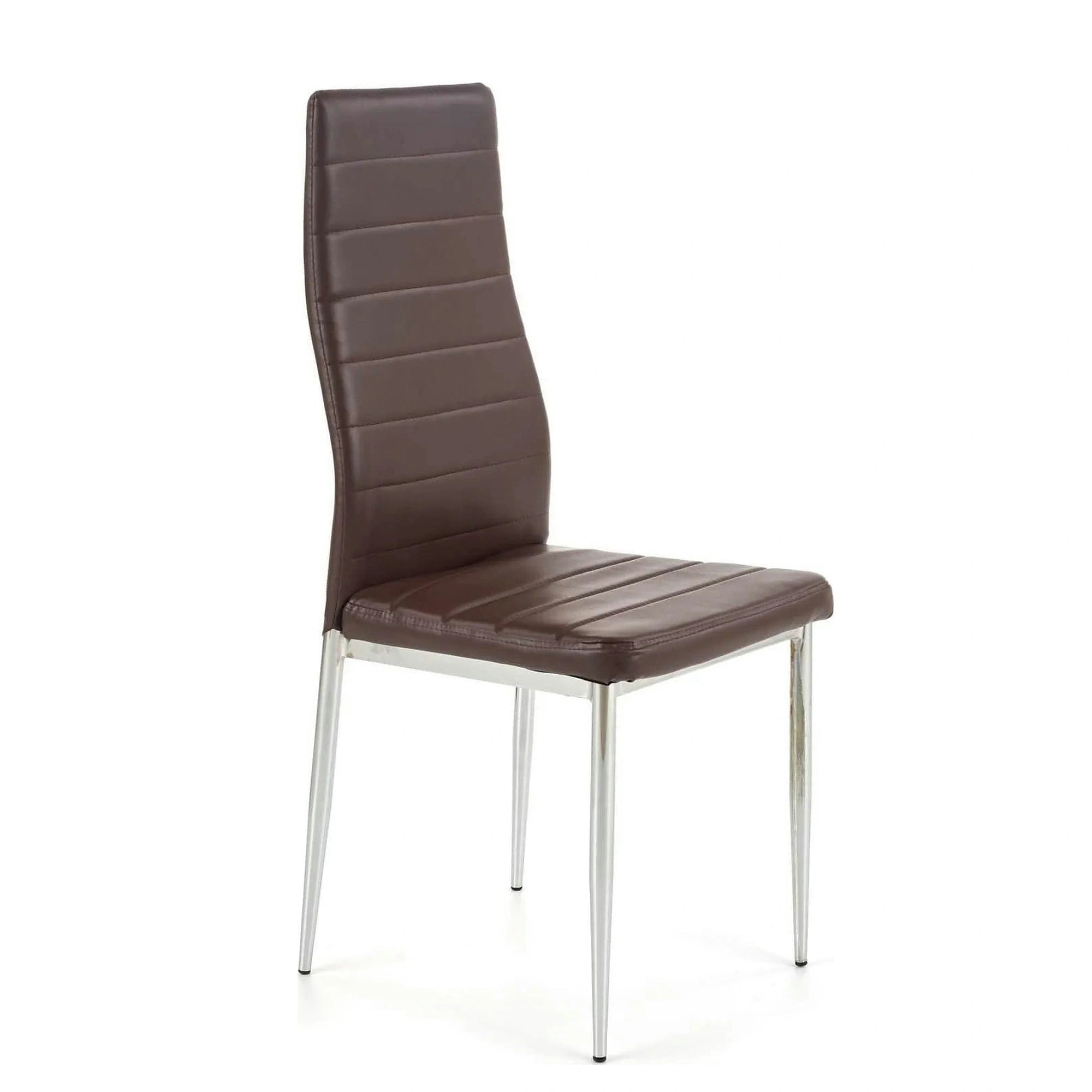 Scaun bucatarie K70, maro inchis/negru, metal/piele ecologica, 41x50x98 cm