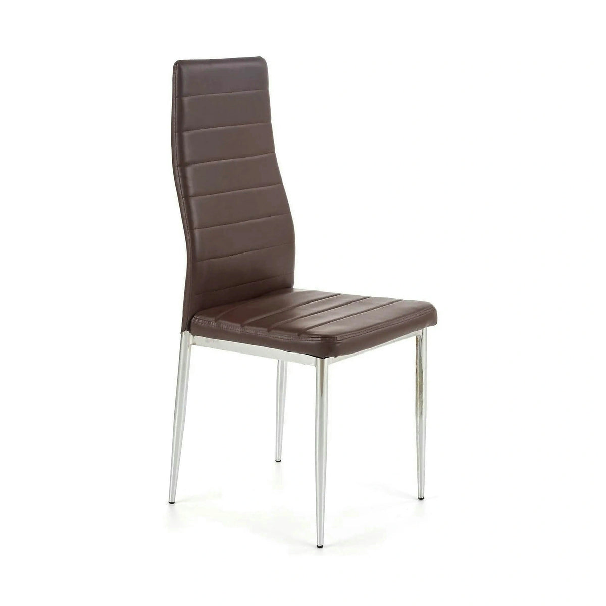 Scaun bucatarie K70, maro inchis/negru, metal/piele ecologica, 41x50x98 cm