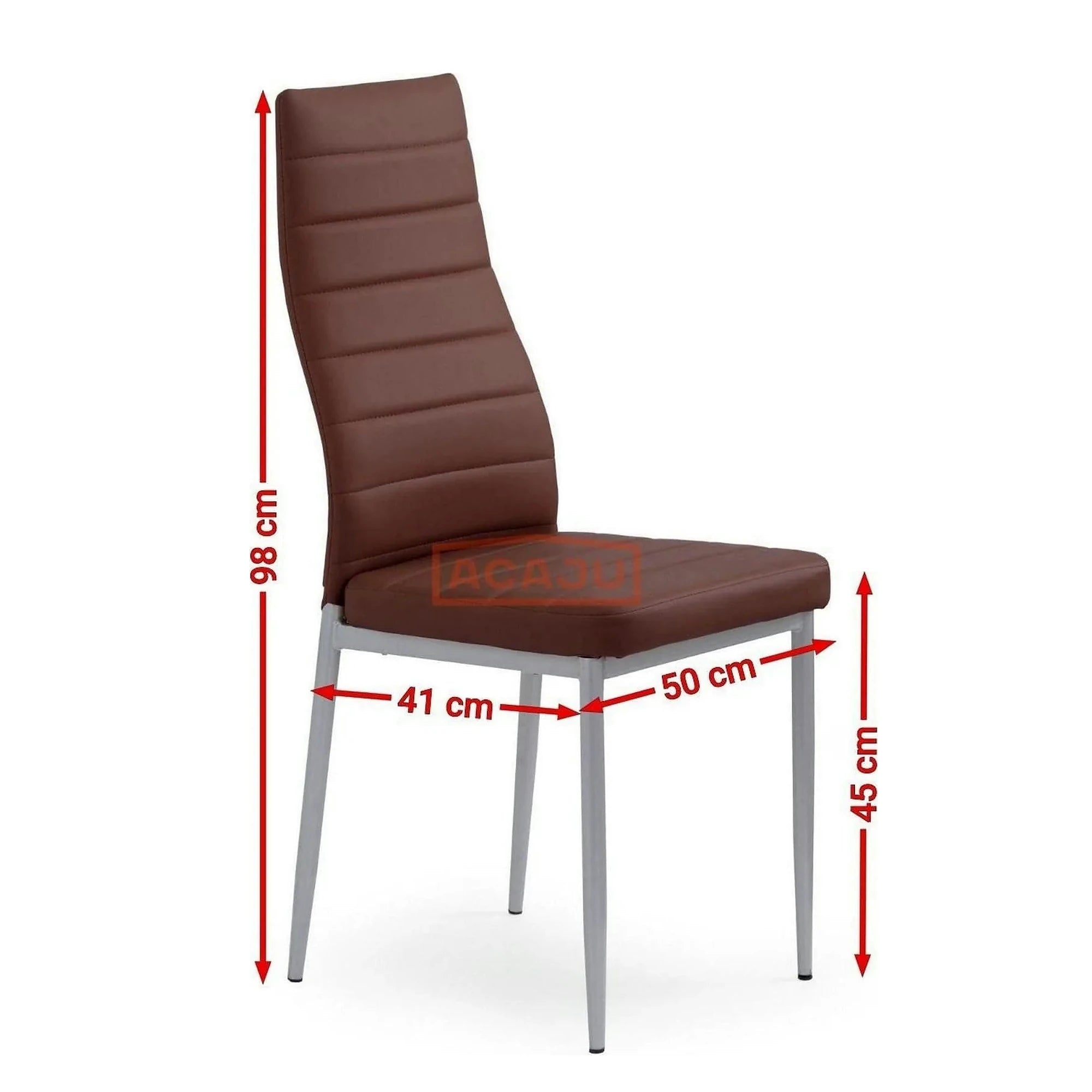 Scaun bucatarie K70, maro inchis/negru, metal/piele ecologica, 41x50x98 cm