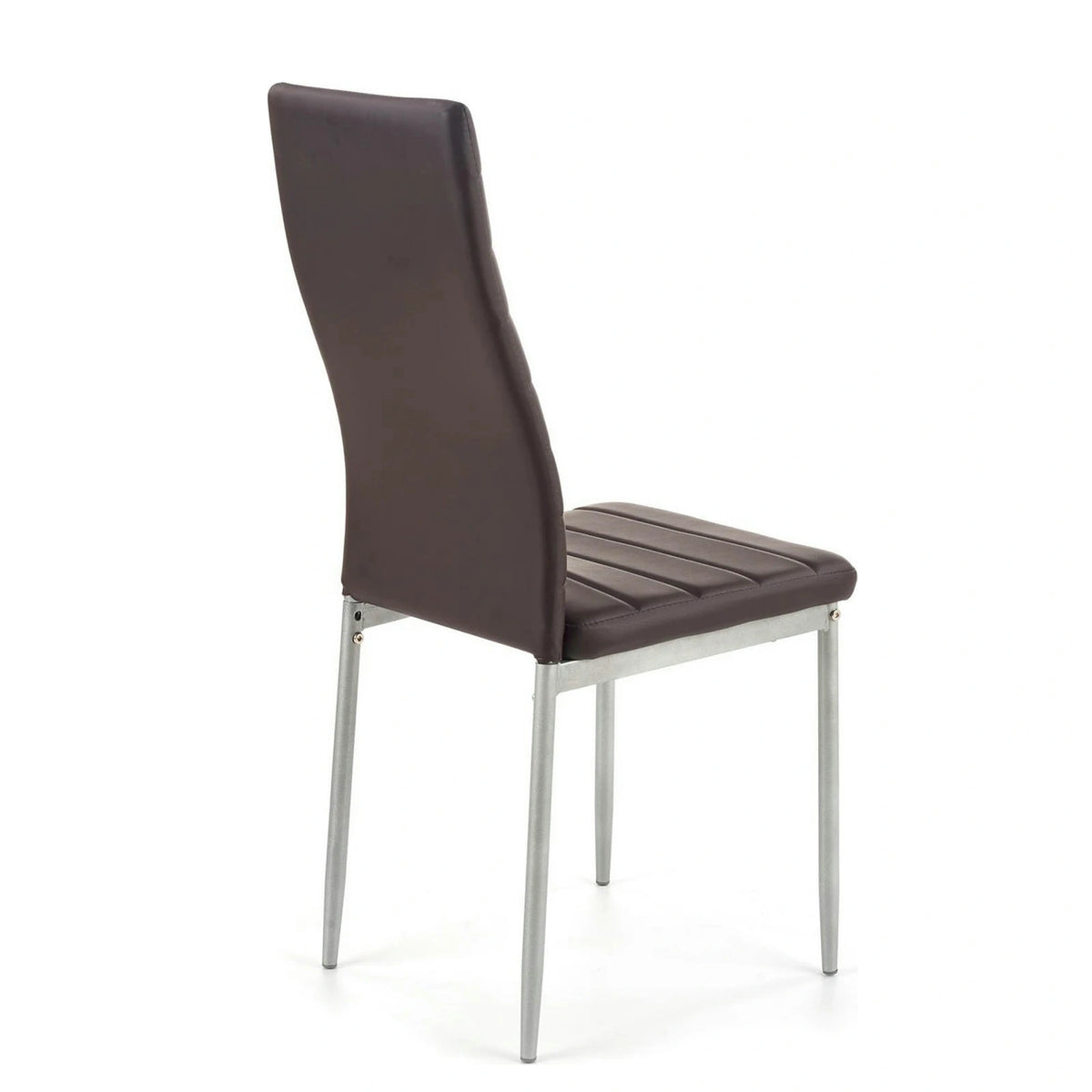 Scaun bucatarie K70, maro inchis/negru, metal/piele ecologica, 41x50x98 cm