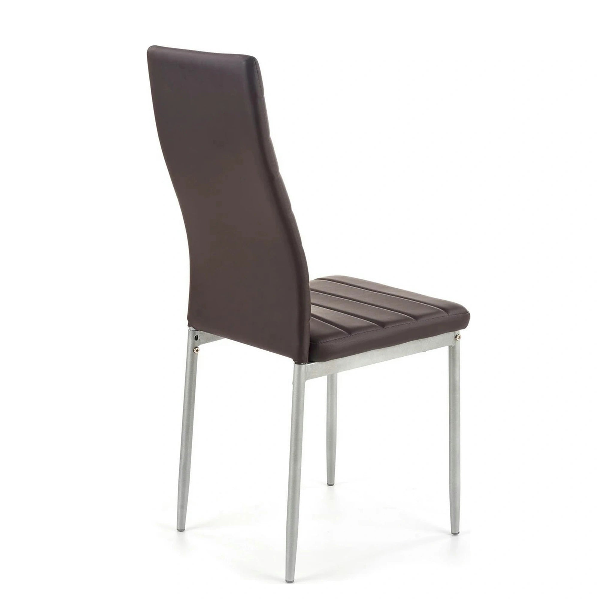 Scaun bucatarie K70, maro inchis/negru, metal/piele ecologica, 41x50x98 cm