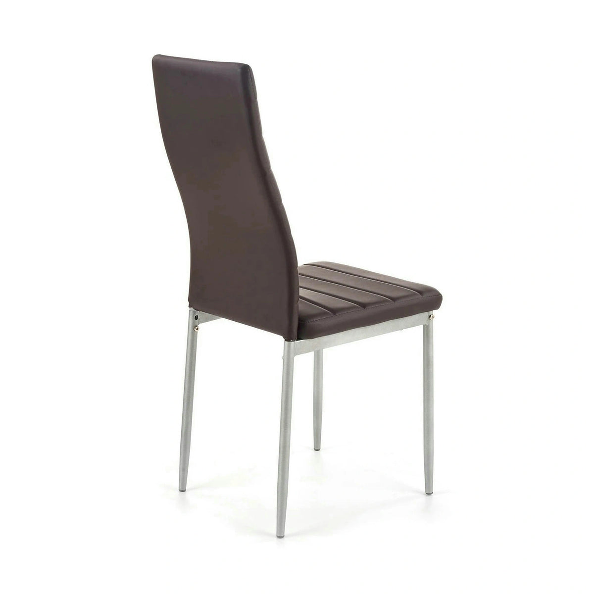 Scaun bucatarie K70, maro inchis/negru, metal/piele ecologica, 41x50x98 cm