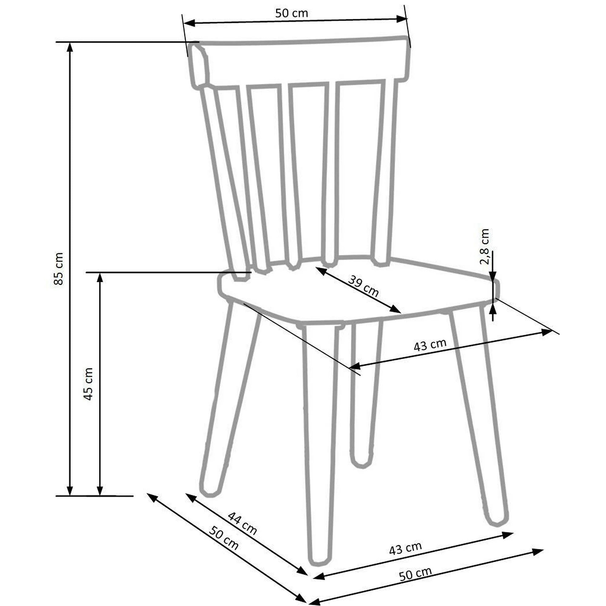Scaun bucatarie lemn alb BARKLEY, 44x50x86 cm