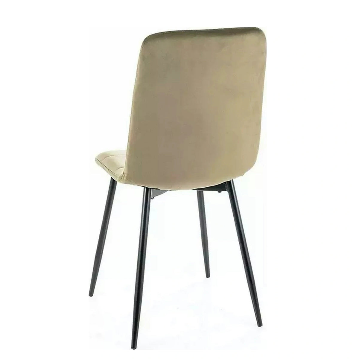 Scaun bucatarie metalic IVO, bej/negru, stofa catifelata, 45x39x91 cm