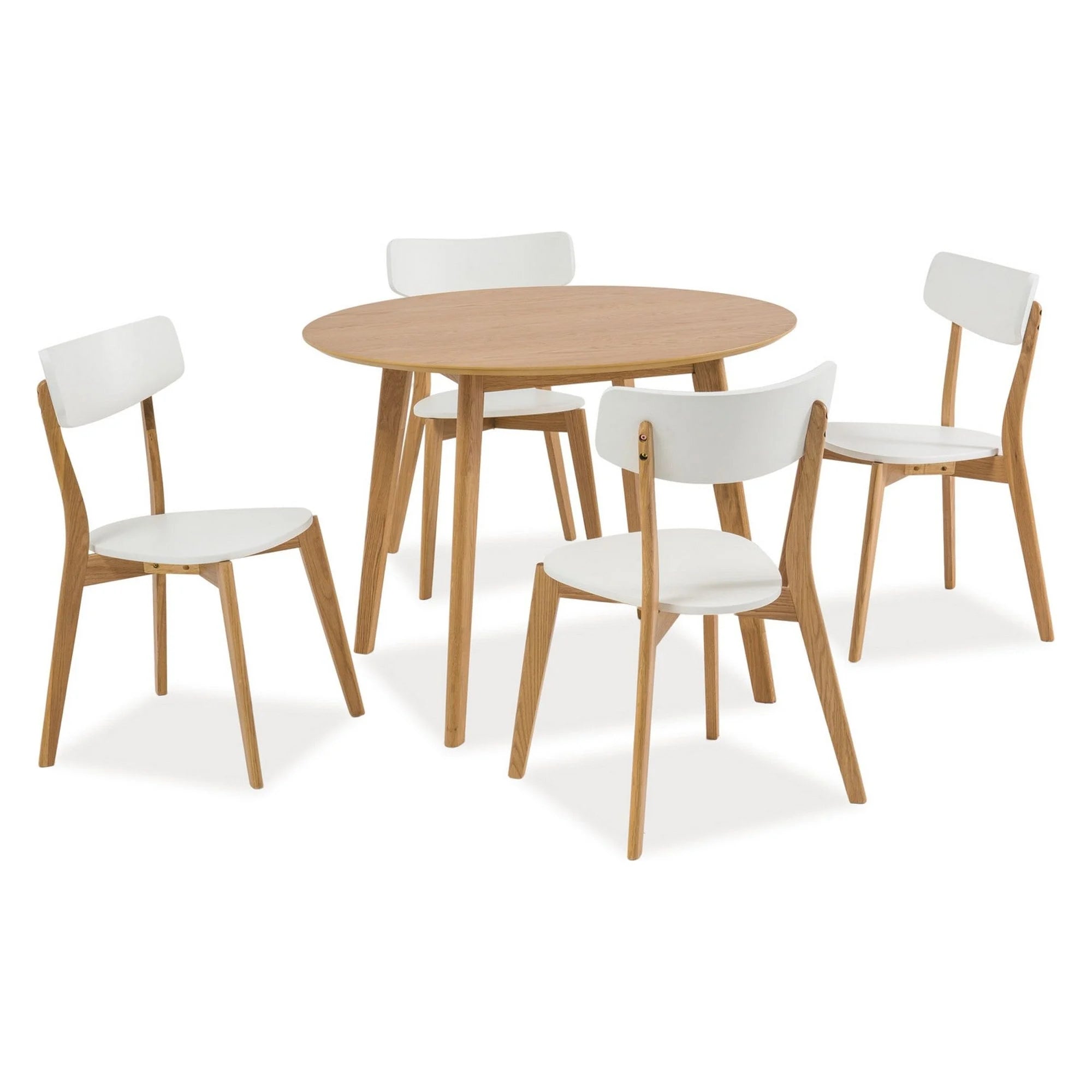 Scaun bucatarie MOSSO, alb/stejar, lemn de stejar, 46x43x78 cm