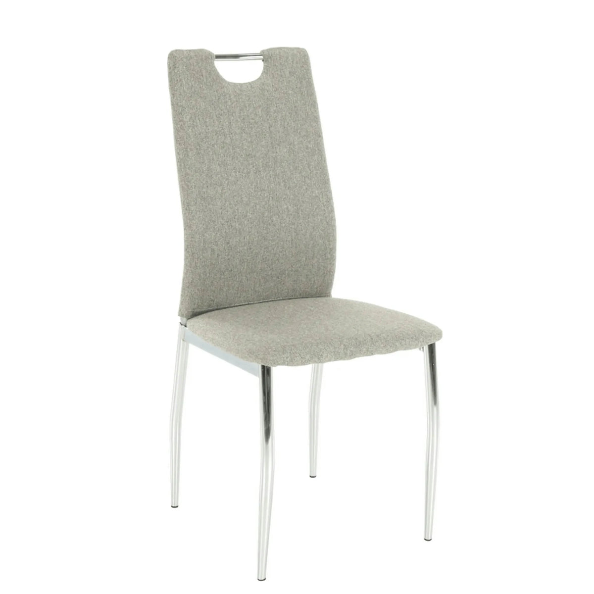 Scaun bucatarie OLIVA NEW, bej/crom, textil/metal, 42x52x97 cm