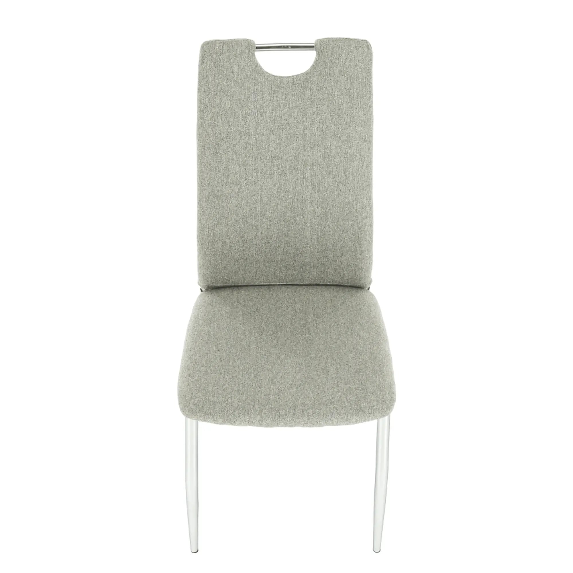 Scaun bucatarie OLIVA NEW, bej/crom, textil/metal, 42x52x97 cm
