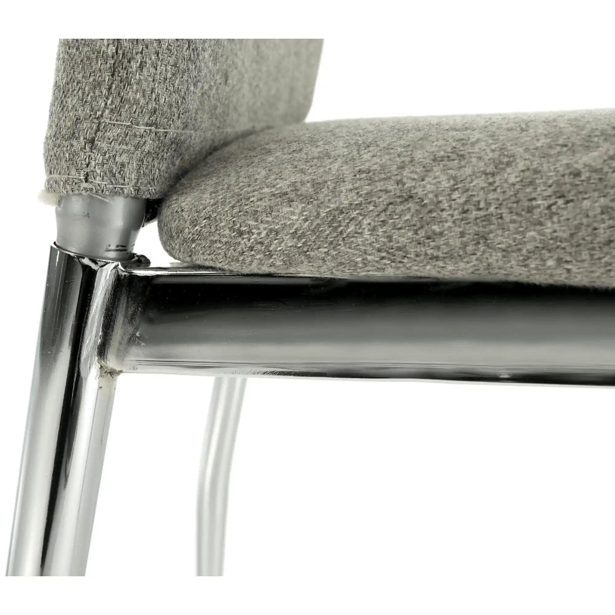 Scaun bucatarie OLIVA NEW, bej/crom, textil/metal, 42x52x97 cm