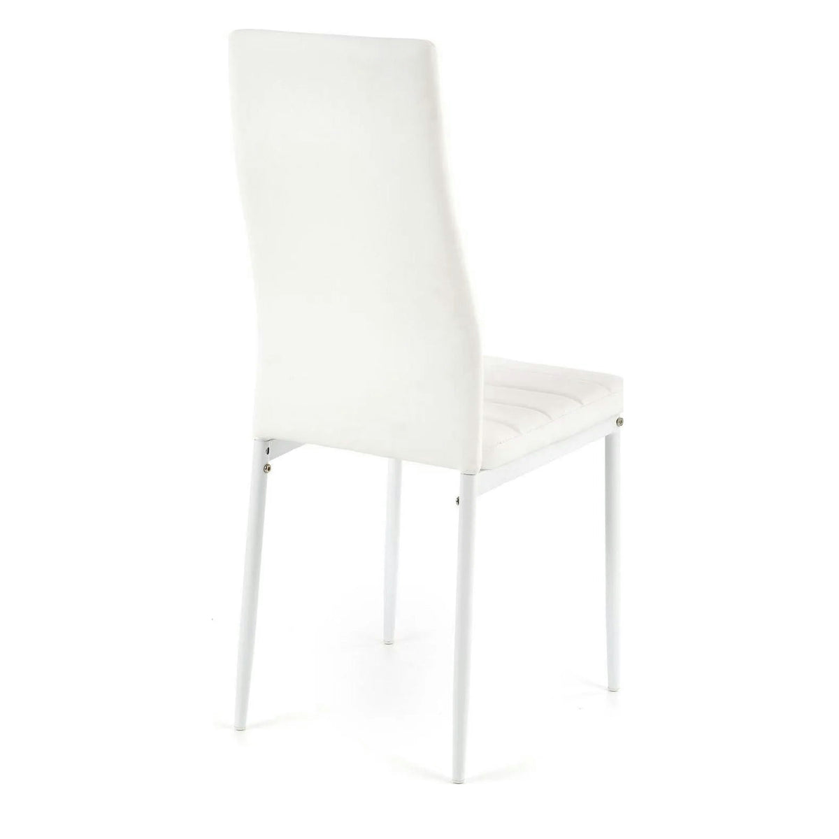 Scaun bucatarie rezistent K70, alb, piele ecologica/metal, 41x50x98 cm