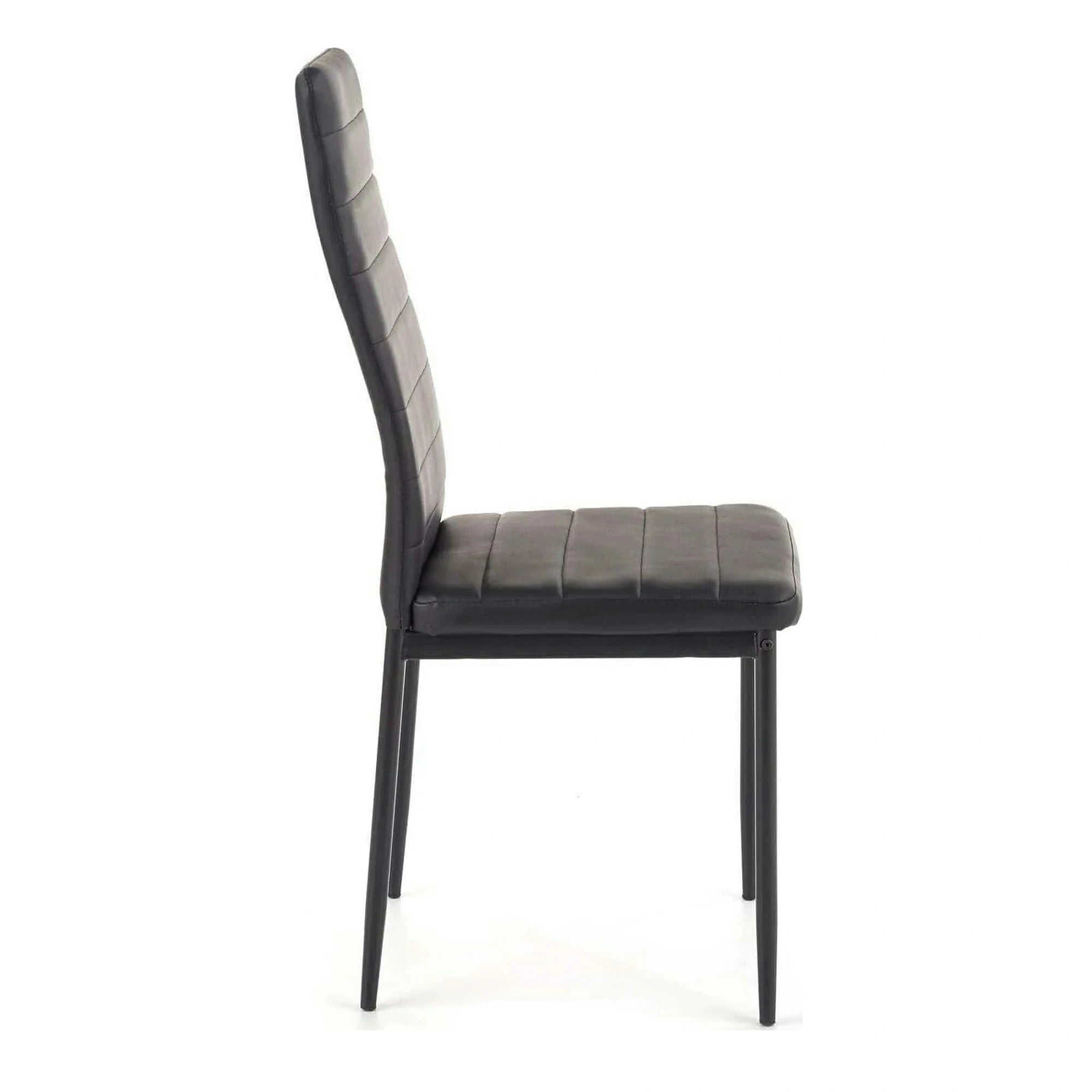 Scaun bucatarie rezistent K70, negru, piele ecologica/metal, 41x50x98 cm