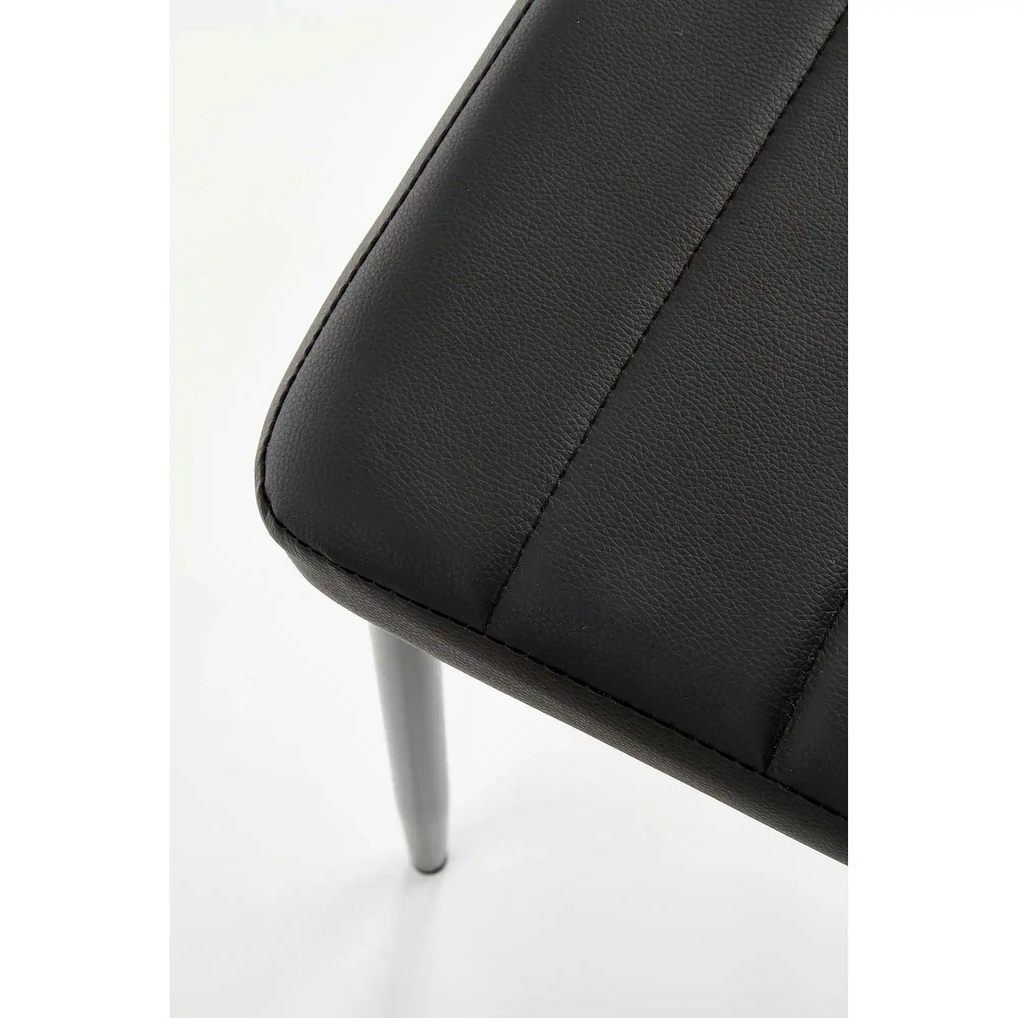 Scaun bucatarie rezistent K70, negru, piele ecologica/metal, 41x50x98 cm