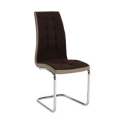 Scaun bucătărie SALOMA NEW, maro/bej, stofa clasica/piele ecologica/metal, 42x56.5x105 cm