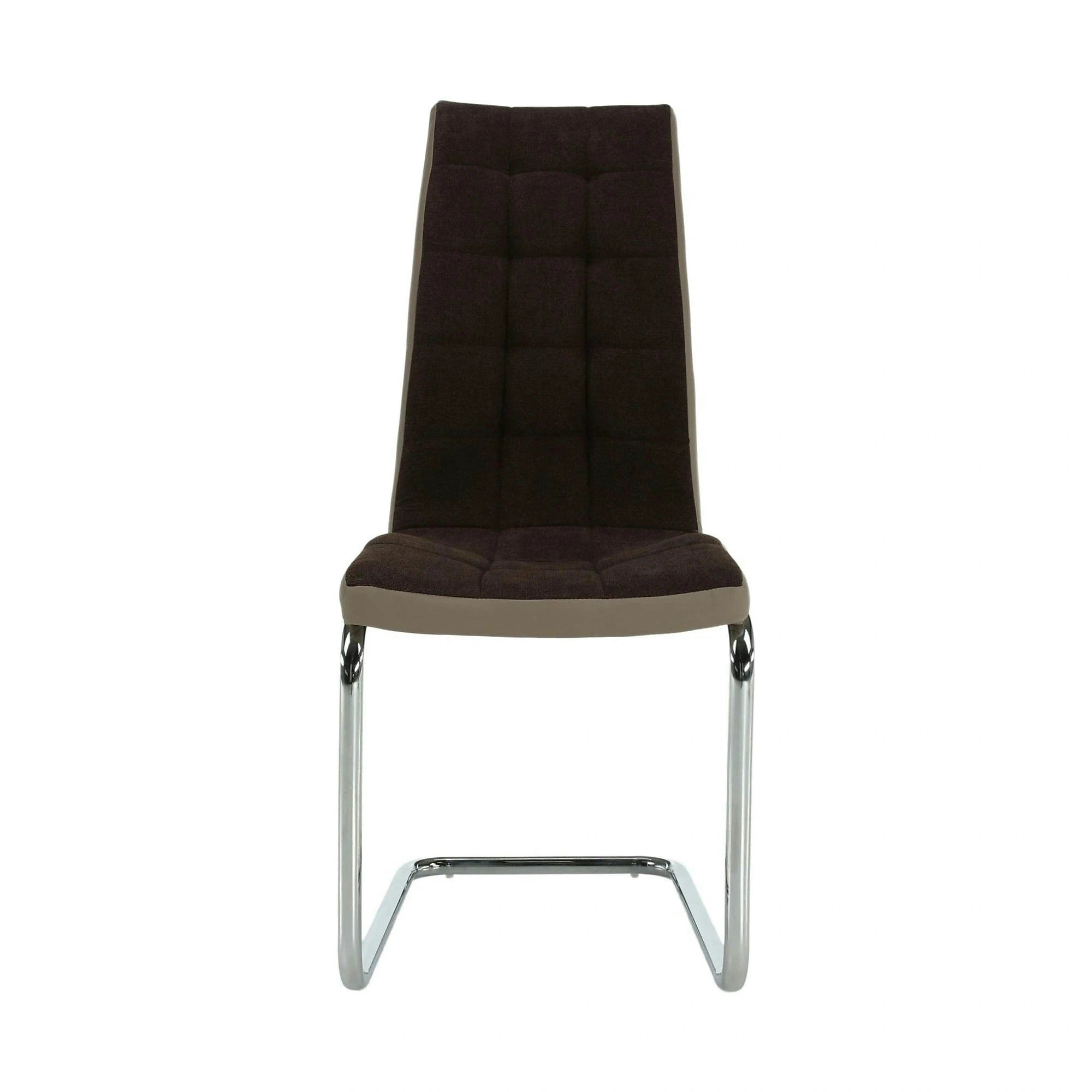 Scaun bucătărie SALOMA NEW, maro/bej, stofa clasica/piele ecologica/metal, 42x56.5x105 cm