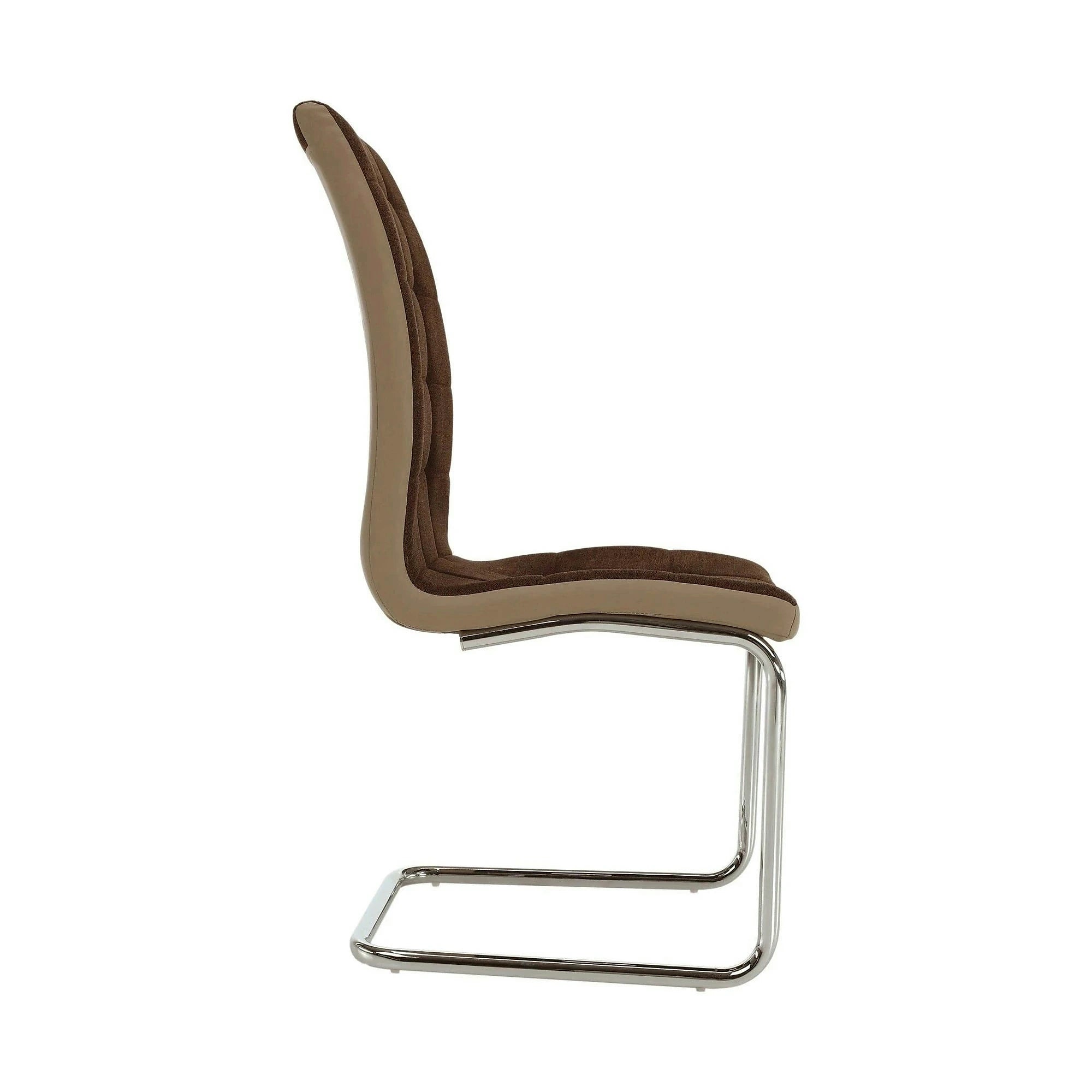 Scaun bucătărie SALOMA NEW, maro/bej, stofa clasica/piele ecologica/metal, 42x56.5x105 cm
