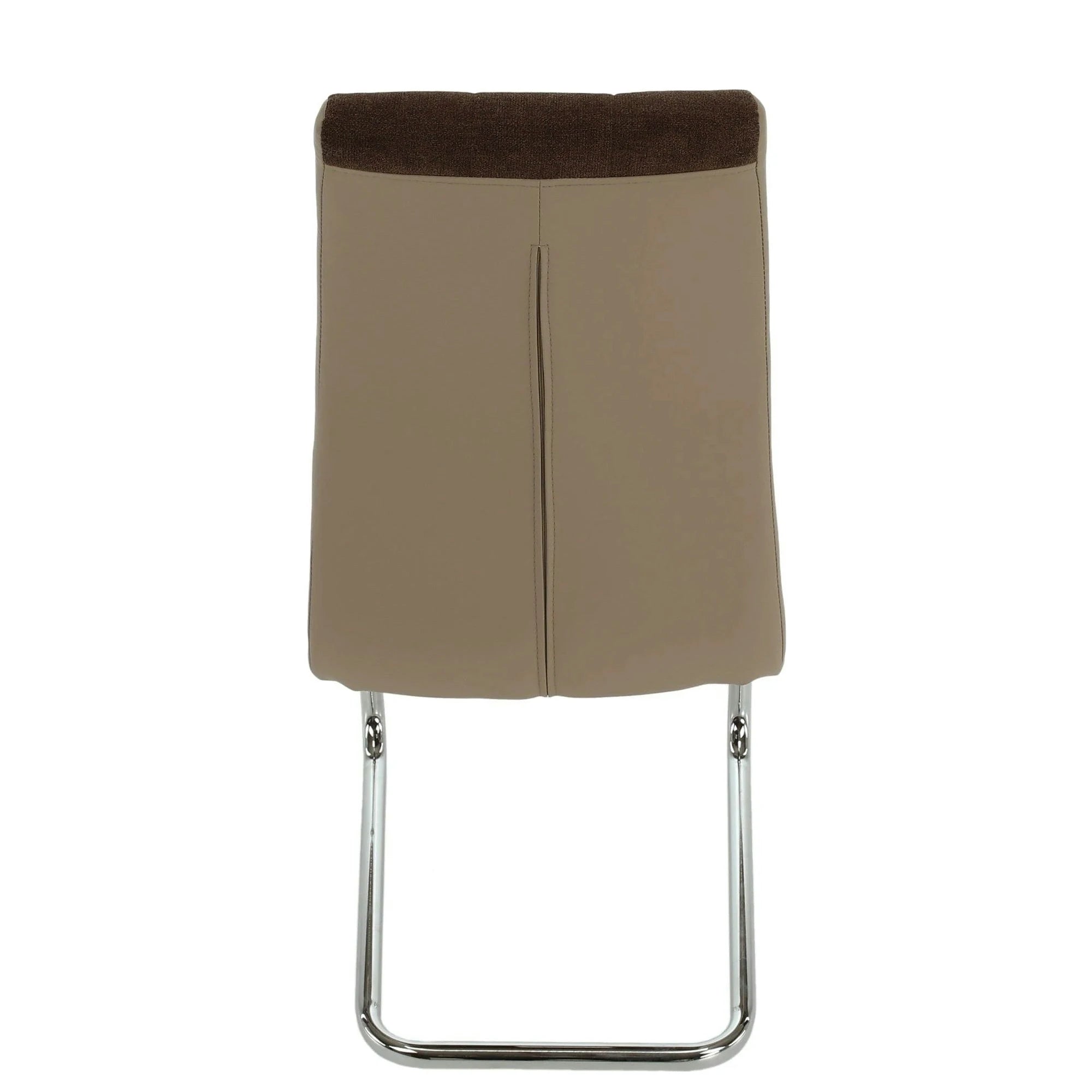 Scaun bucătărie SALOMA NEW, maro/bej, stofa clasica/piele ecologica/metal, 42x56.5x105 cm