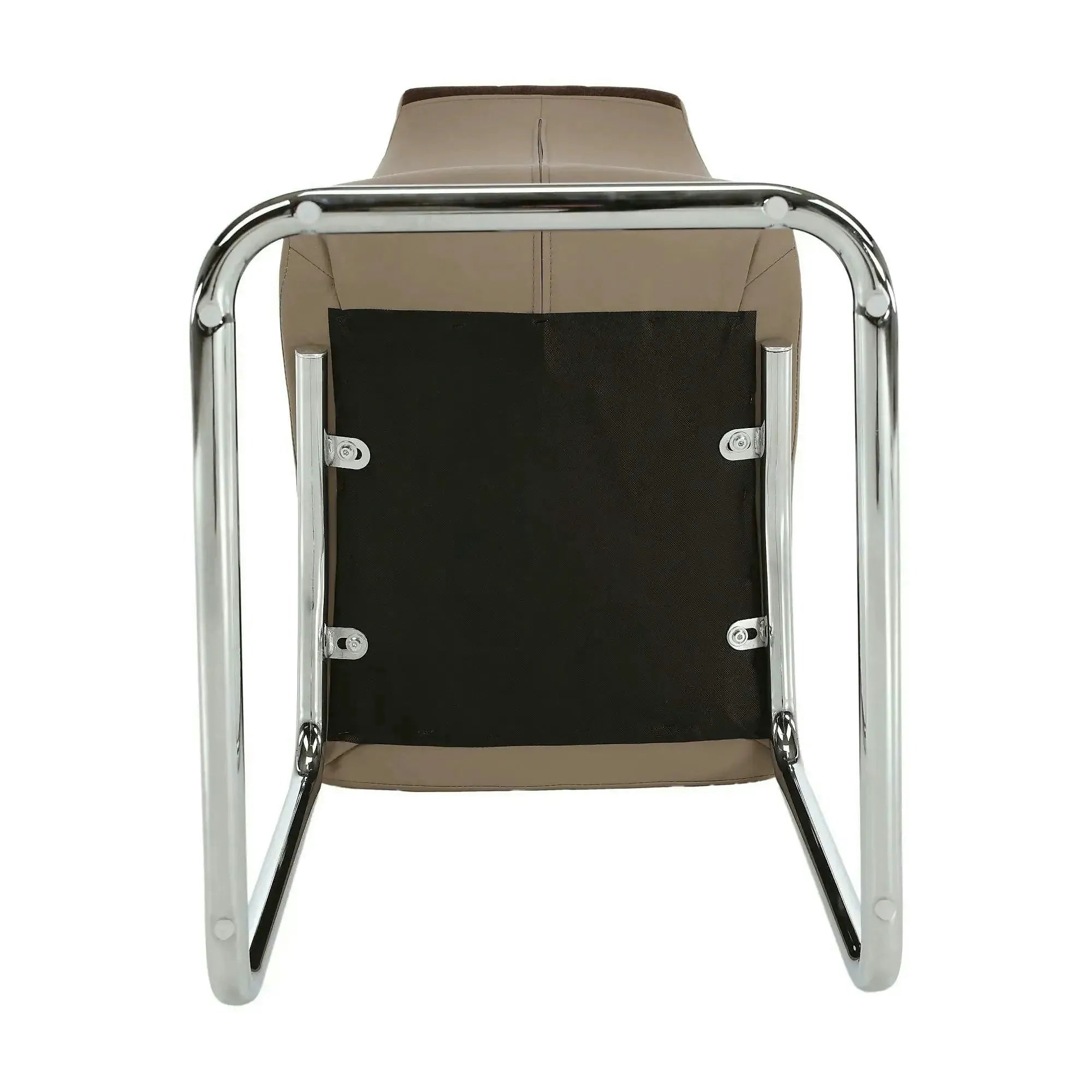 Scaun bucătărie SALOMA NEW, maro/bej, stofa clasica/piele ecologica/metal, 42x56.5x105 cm