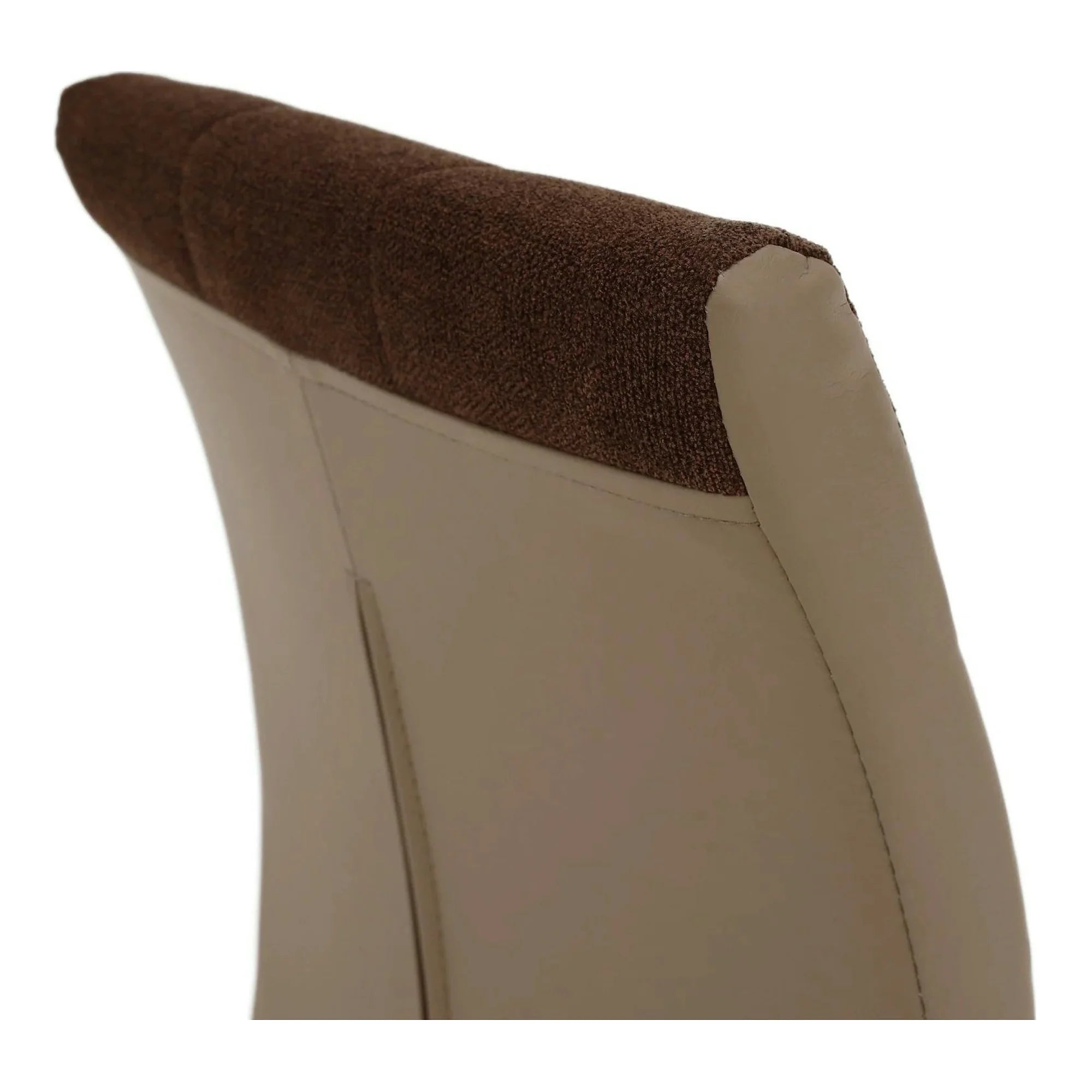 Scaun bucătărie SALOMA NEW, maro/bej, stofa clasica/piele ecologica/metal, 42x56.5x105 cm