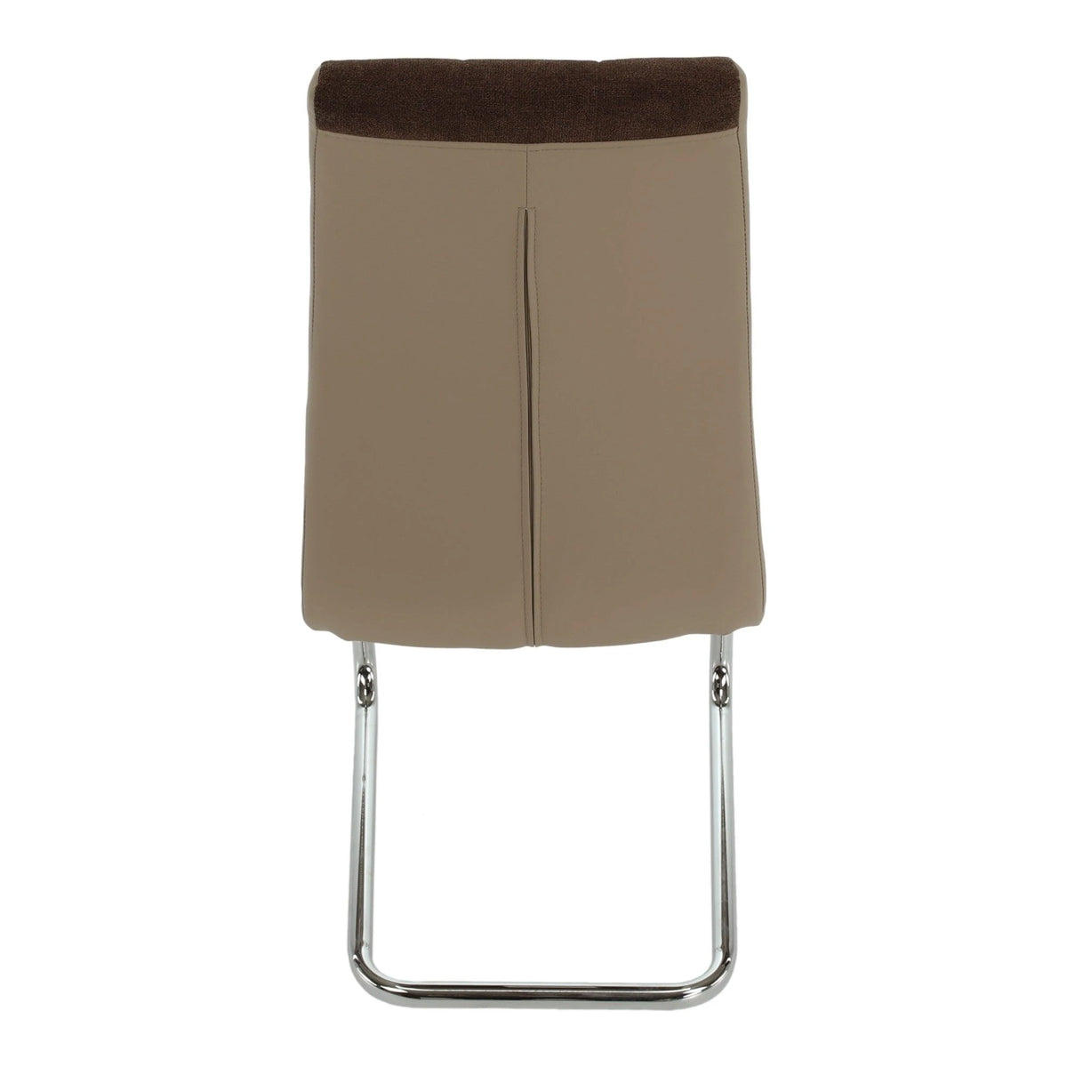 Scaun bucătărie SALOMA NEW, maro/bej, stofa clasica/piele ecologica/metal, 42x56.5x105 cm