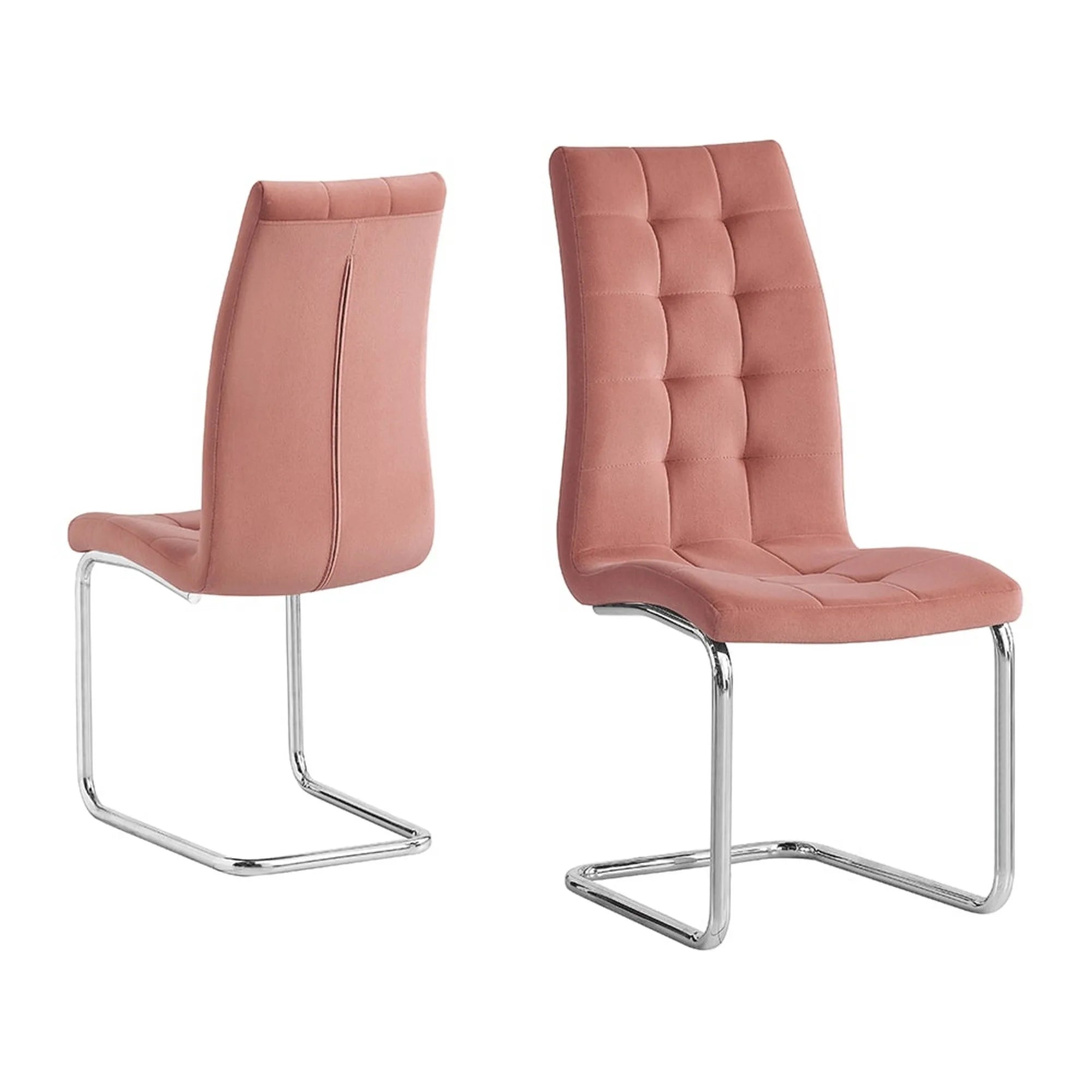 Scaun bucatarie SALOMA NEW, stofa catifelata roz, 42x56,5x105 cm