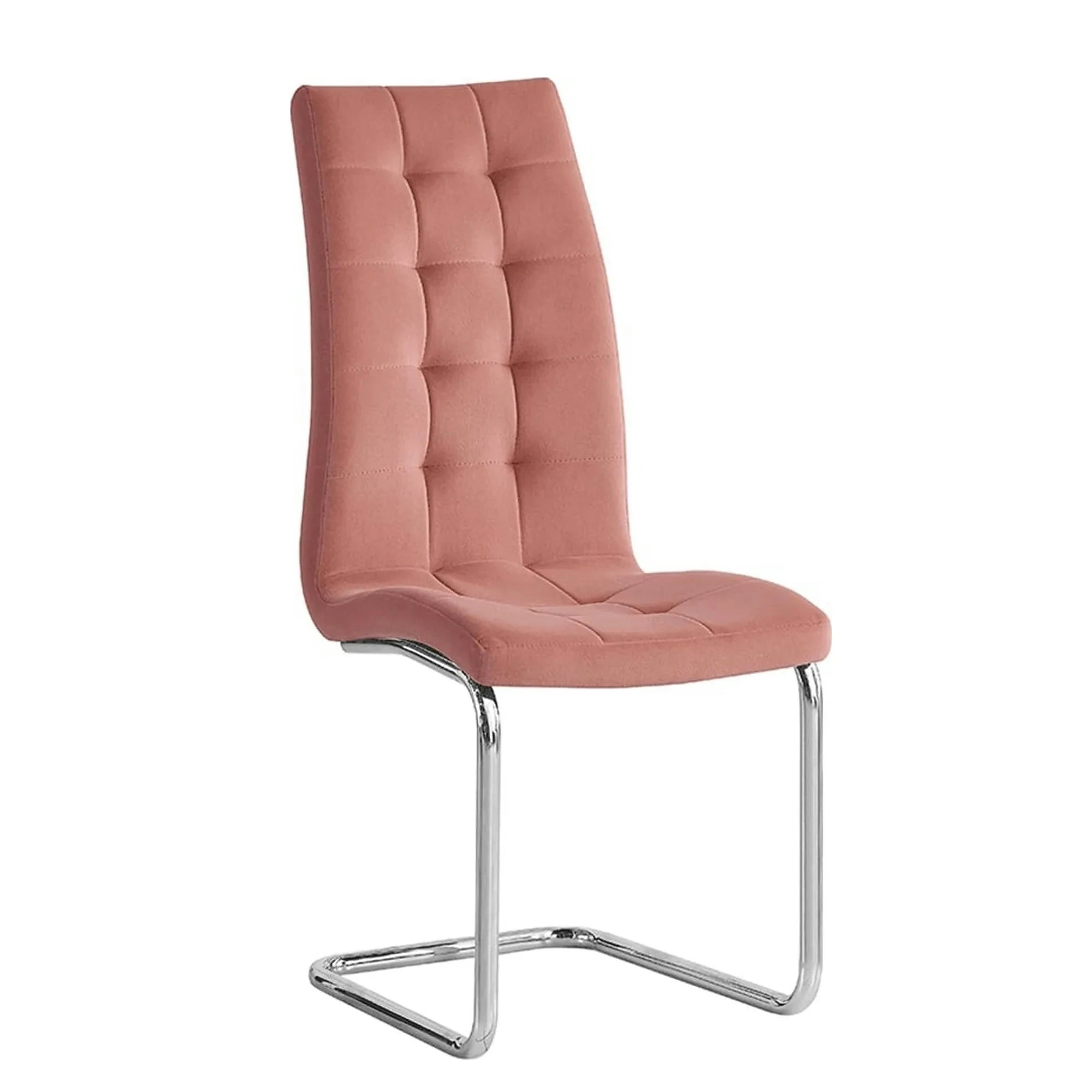Scaun bucatarie SALOMA NEW, stofa catifelata roz, 42x56,5x105 cm