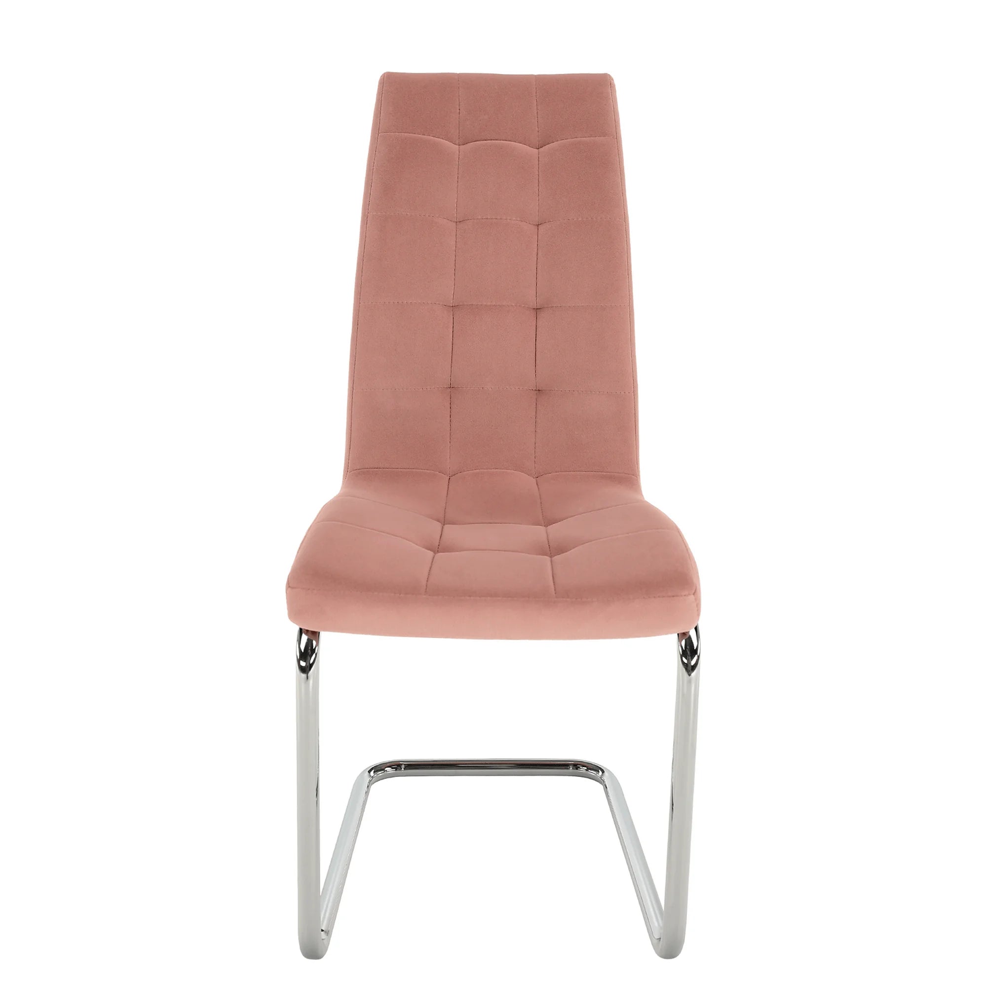 Scaun bucatarie SALOMA NEW, stofa catifelata roz, 42x56,5x105 cm