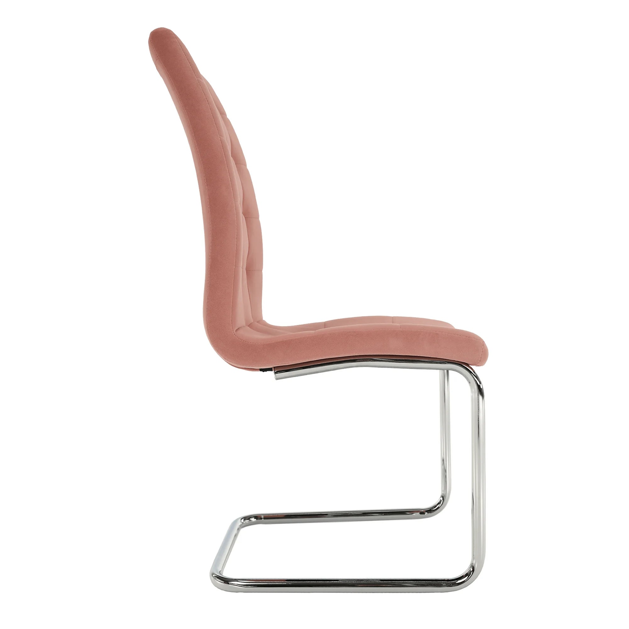 Scaun bucatarie SALOMA NEW, stofa catifelata roz, 42x56,5x105 cm