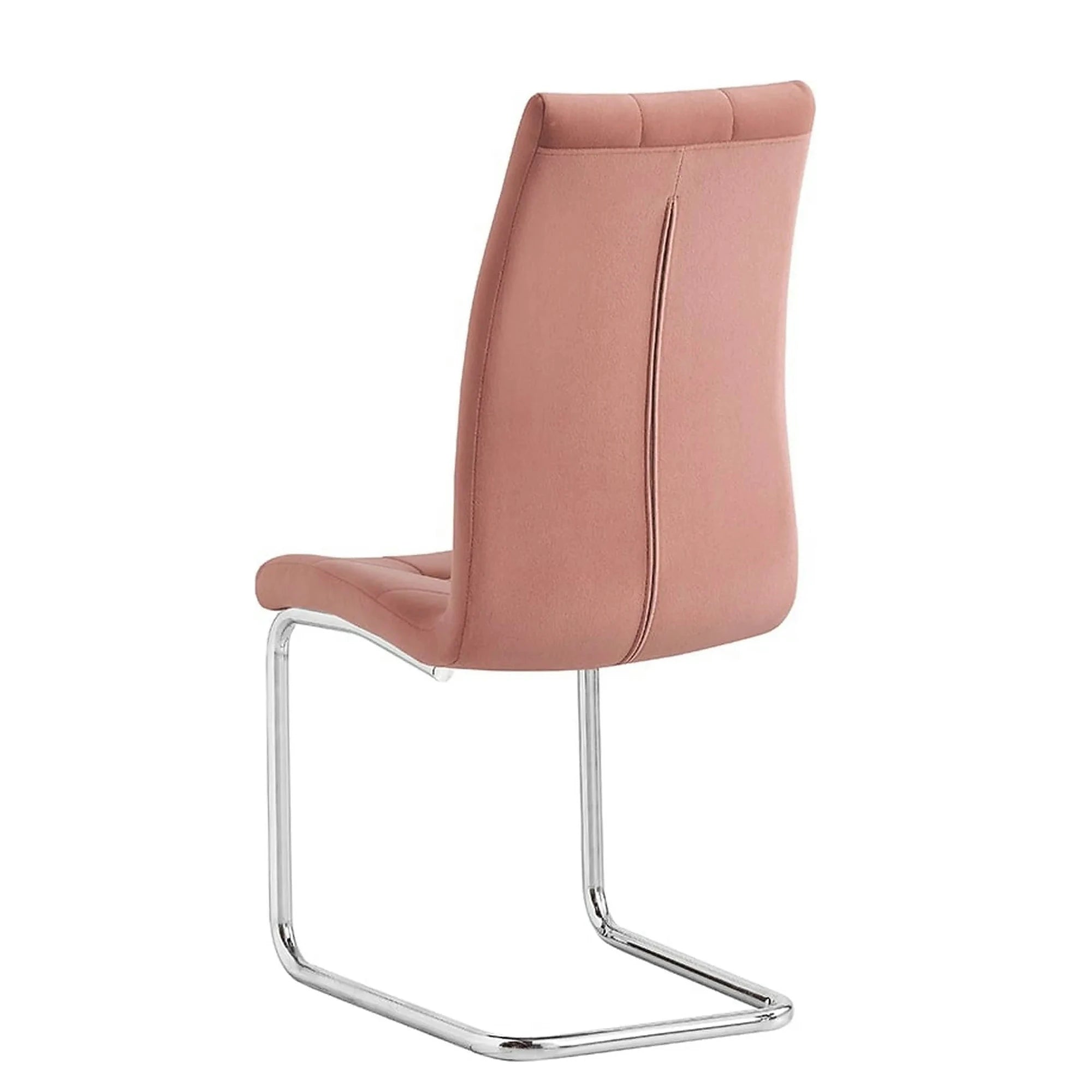 Scaun bucatarie SALOMA NEW, stofa catifelata roz, 42x56,5x105 cm