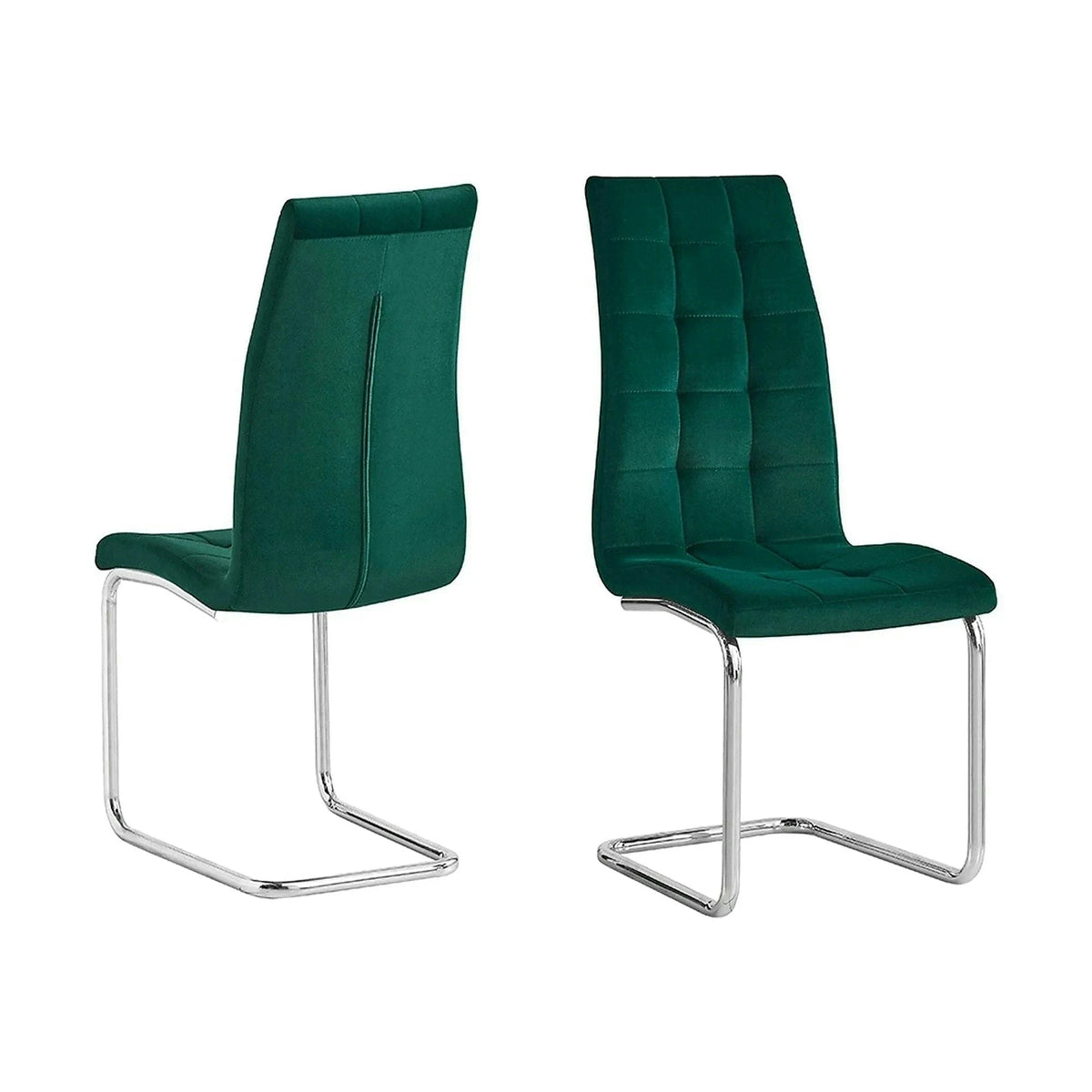 Scaun bucatarie SALOMA NEW, stofa catifelata verde, 42x56,5x105 cm