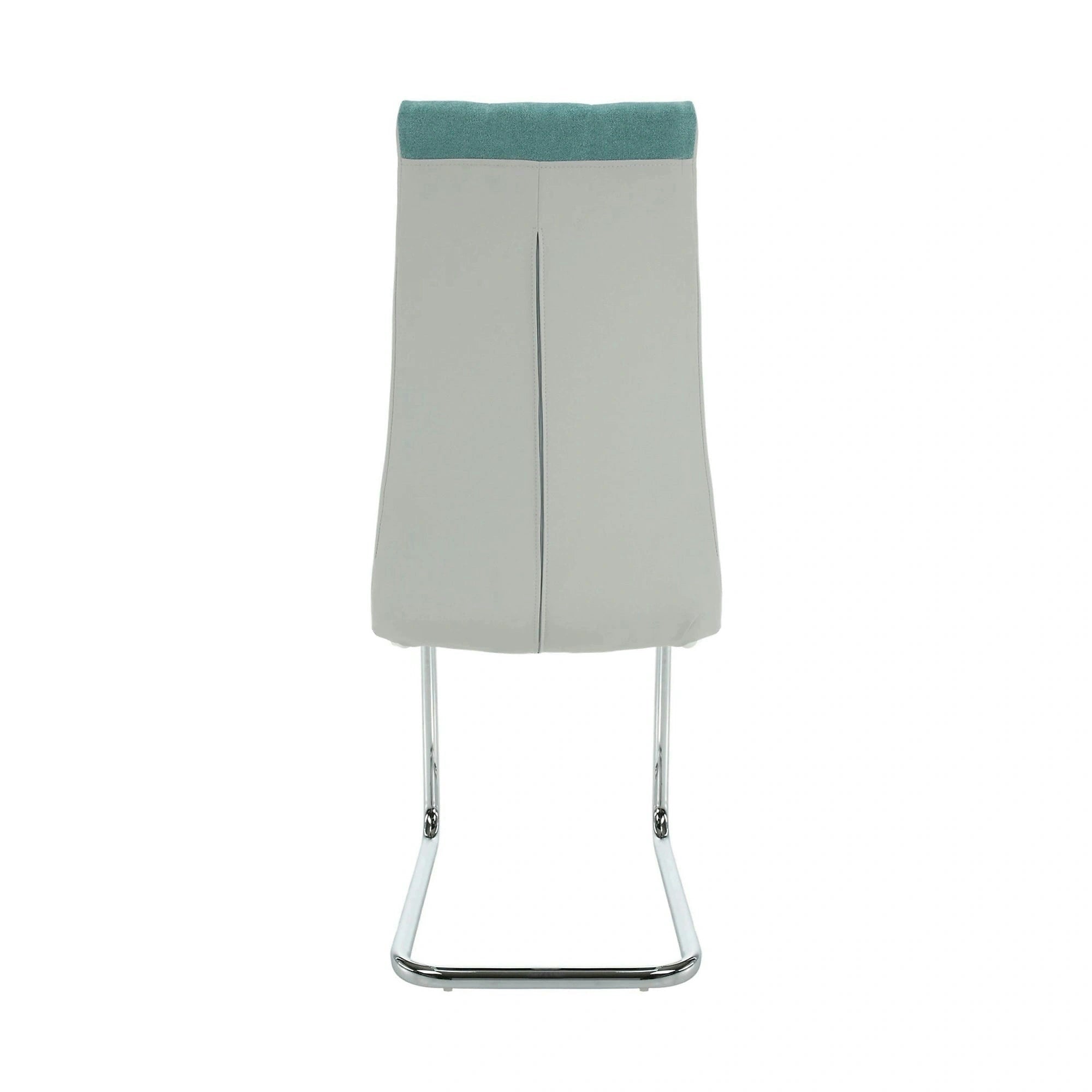 Scaun bucatarie SALOMA NEW, textil/piele ecologica/metal, mentol/gri/crom, 42x57x105 cm