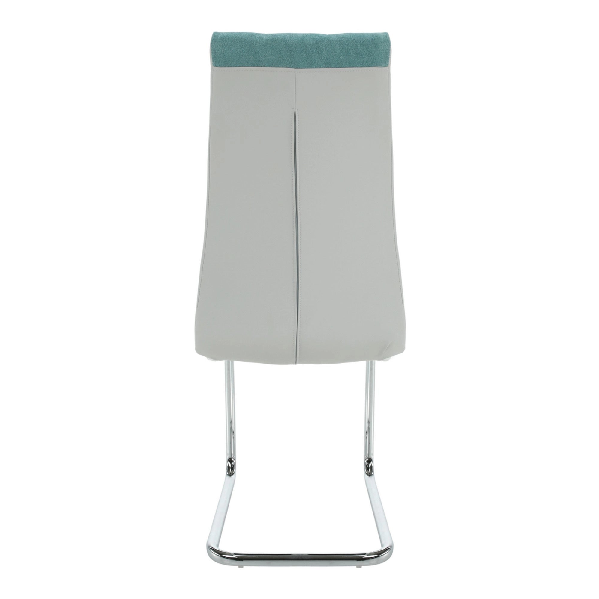 Scaun bucatarie SALOMA NEW, textil/piele ecologica/metal, mentol/gri/crom, 42x57x105 cm