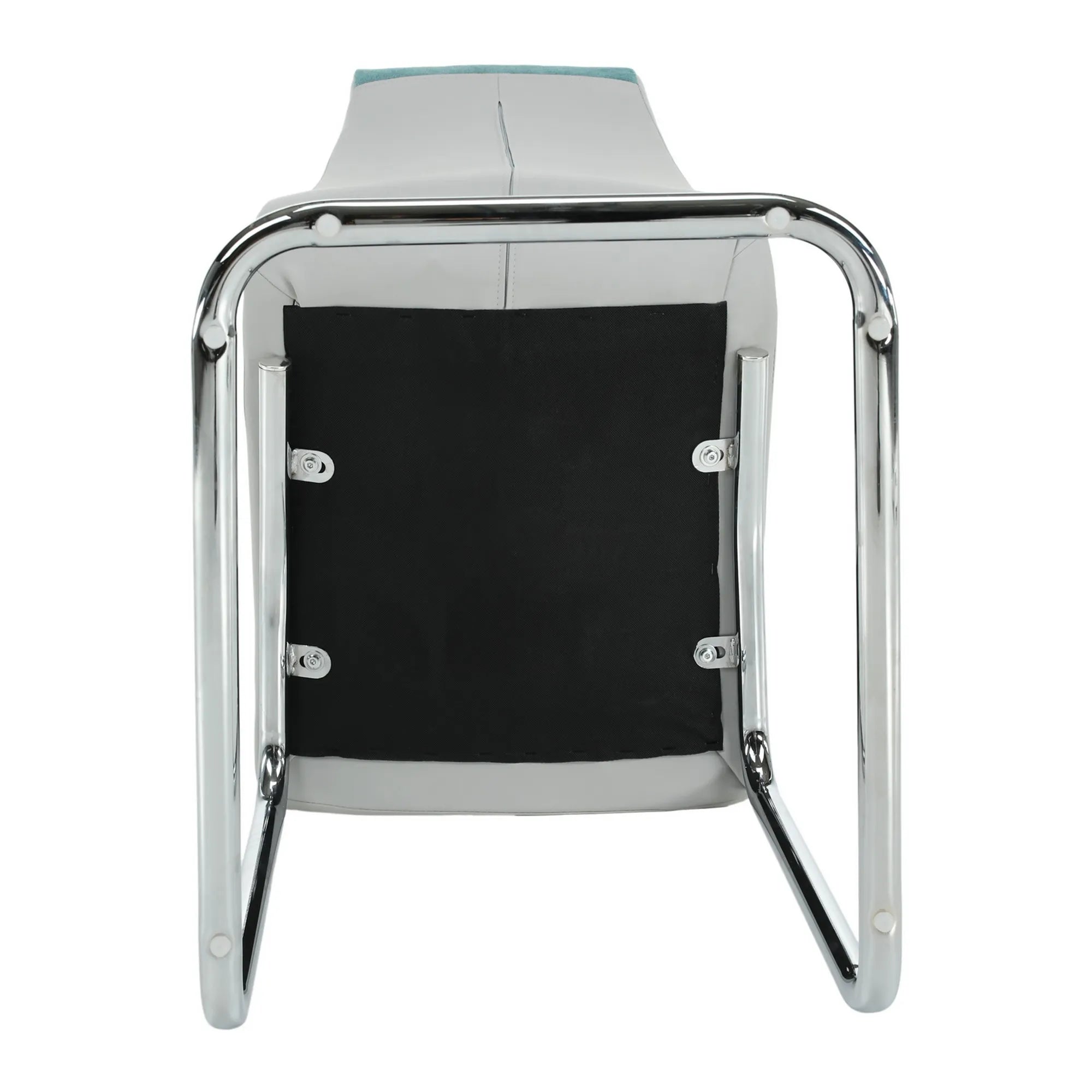 Scaun bucatarie SALOMA NEW, textil/piele ecologica/metal, mentol/gri/crom, 42x57x105 cm