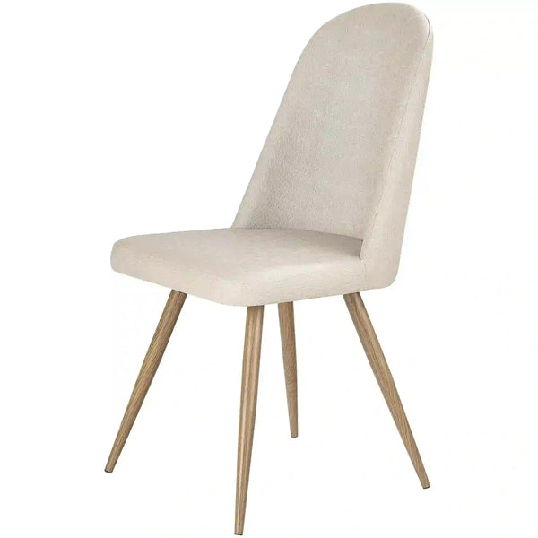 Scaun bucatarie tapitat K214, crem/stejar miere, piele ecologica/metal, 45X53X90 CM