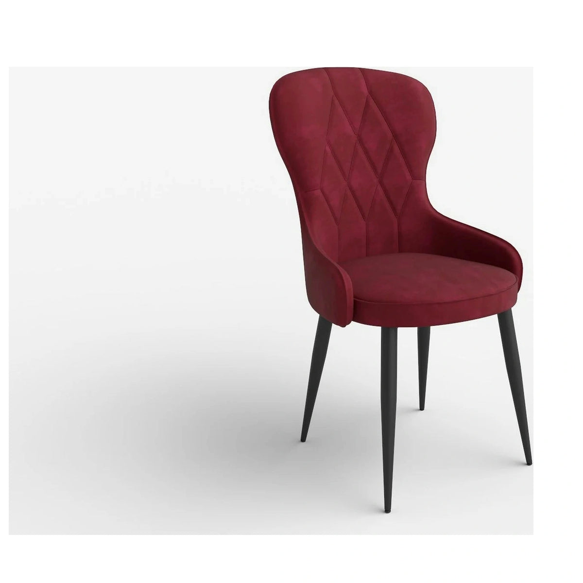 Scaun bucatarie visiniu/negru K366, stofa catifelata/metal, 52x58x92 cm