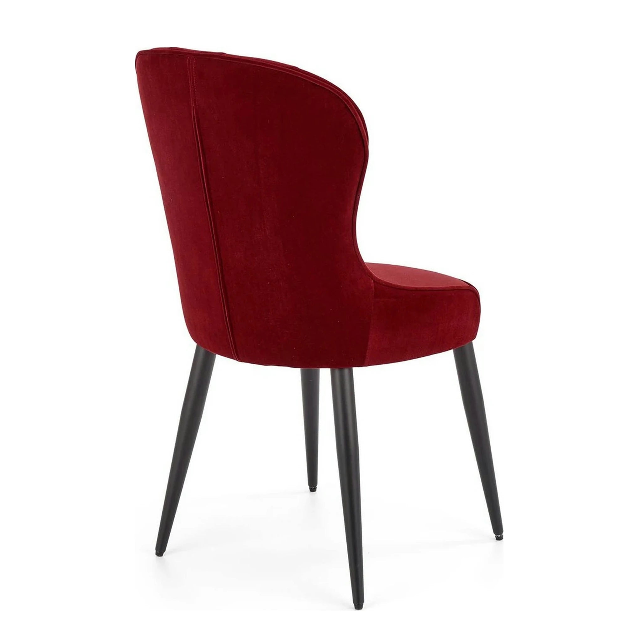 Scaun bucatarie visiniu/negru K366, stofa catifelata/metal, 52x58x92 cm