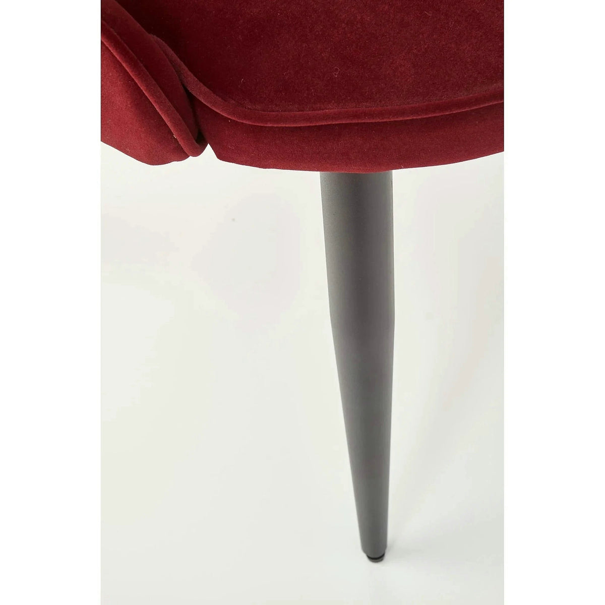 Scaun bucatarie visiniu/negru K366, stofa catifelata/metal, 52x58x92 cm