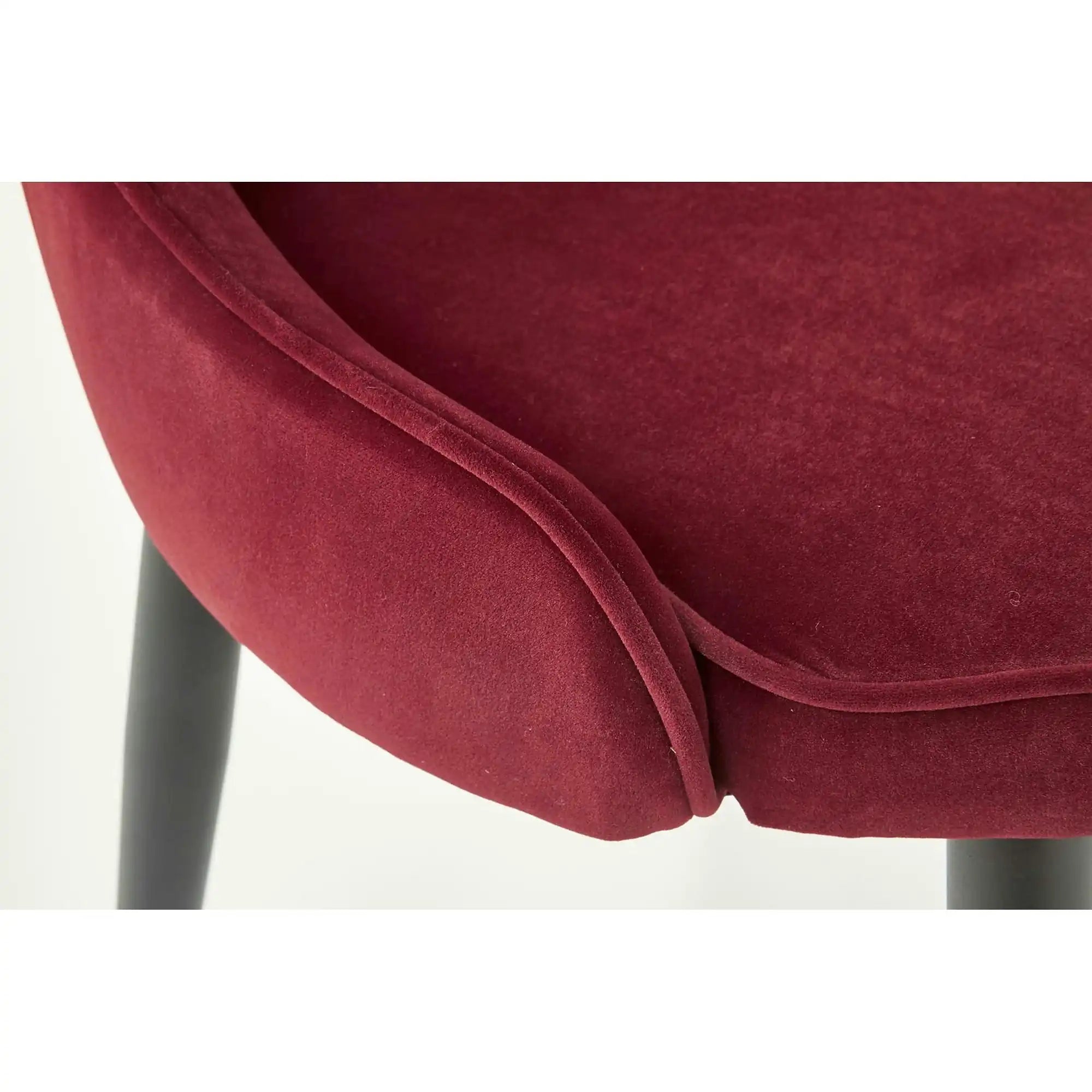 Scaun bucatarie visiniu/negru K366, stofa catifelata/metal, 52x58x92 cm