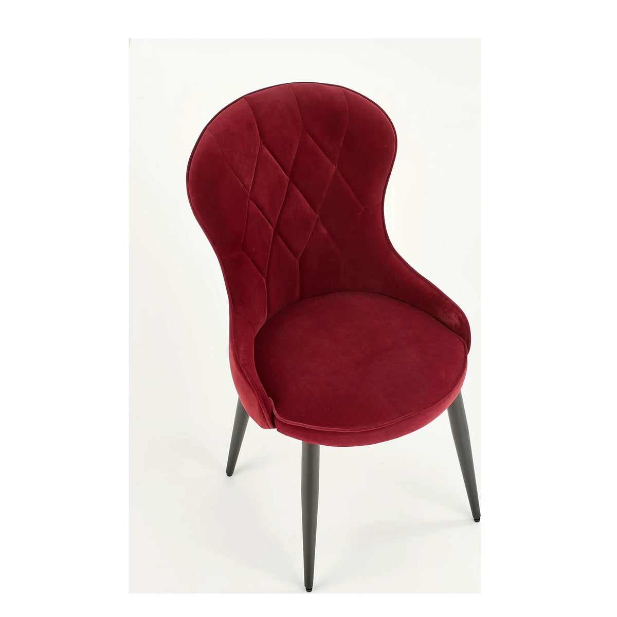Scaun bucatarie visiniu/negru K366, stofa catifelata/metal, 52x58x92 cm