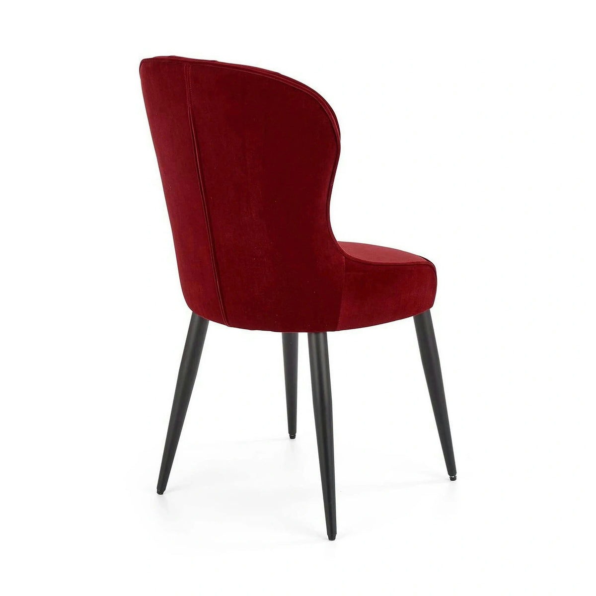 Scaun bucatarie visiniu/negru K366, stofa catifelata/metal, 52x58x92 cm
